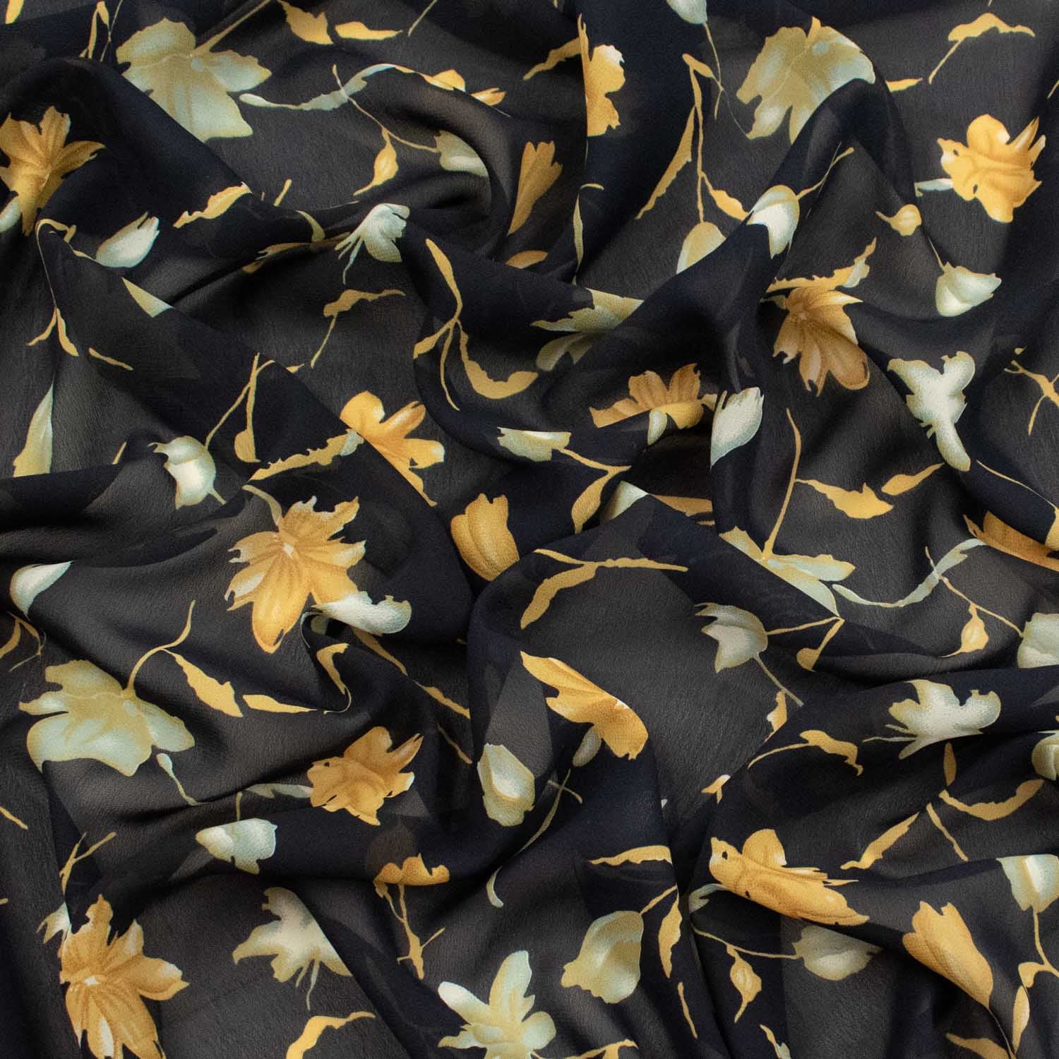 Printed Chiffon Design-Floral & Leaves - Image 3
