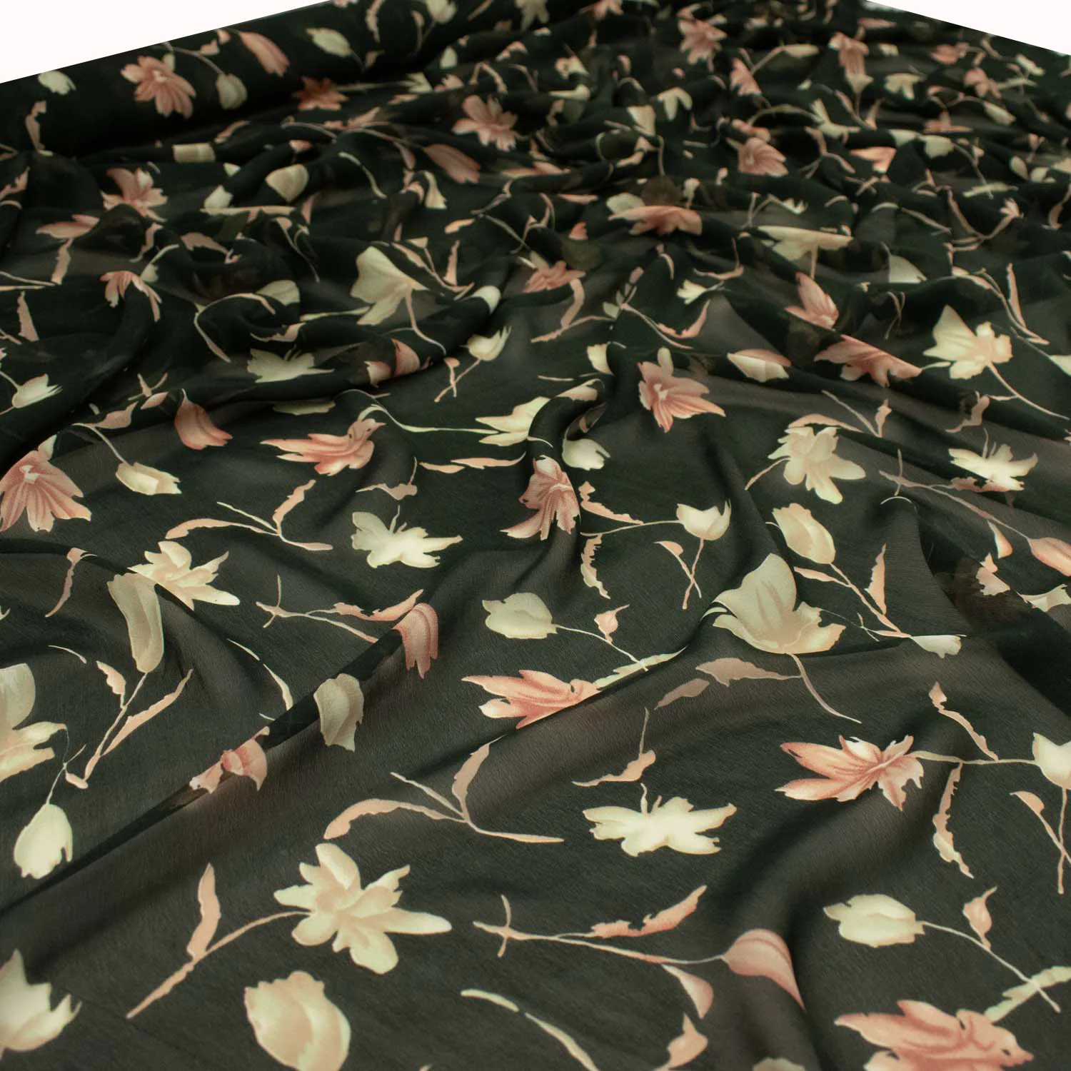 Printed Chiffon Design-Floral & Leaves - Image 6