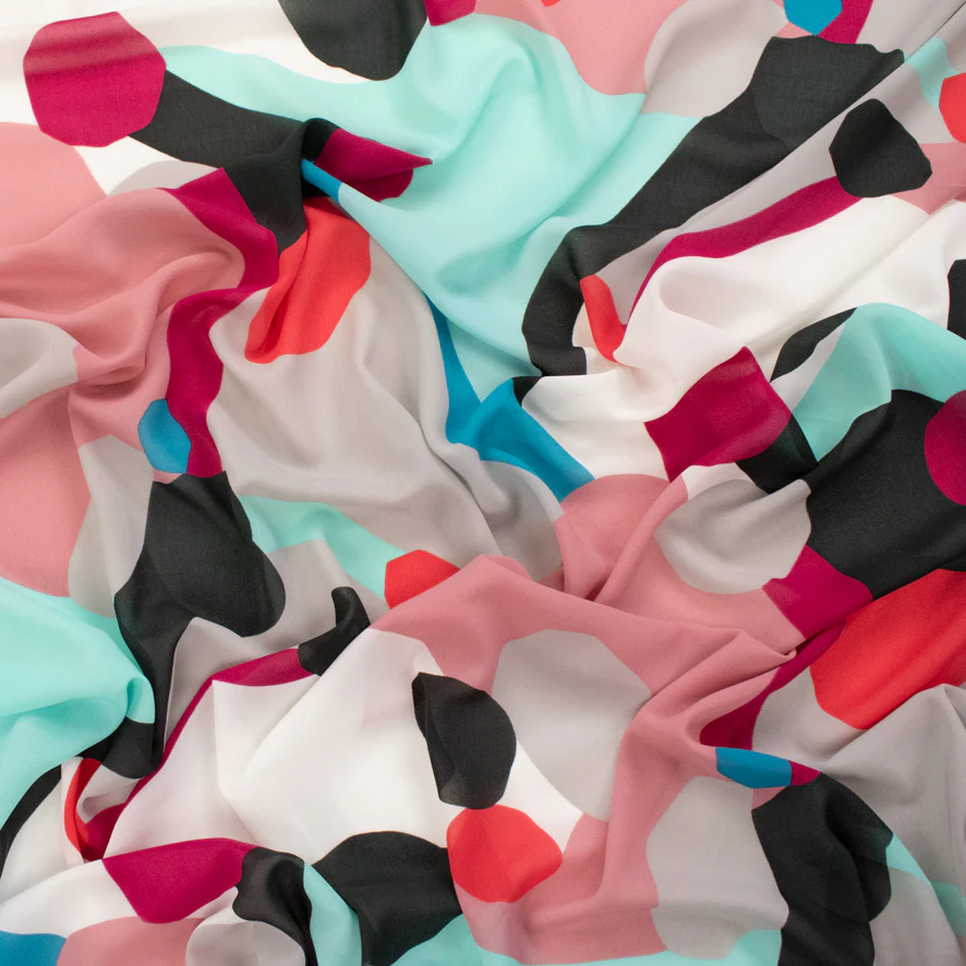 Printed Chiffon Design-158 Multi-color Geometric - Image 2