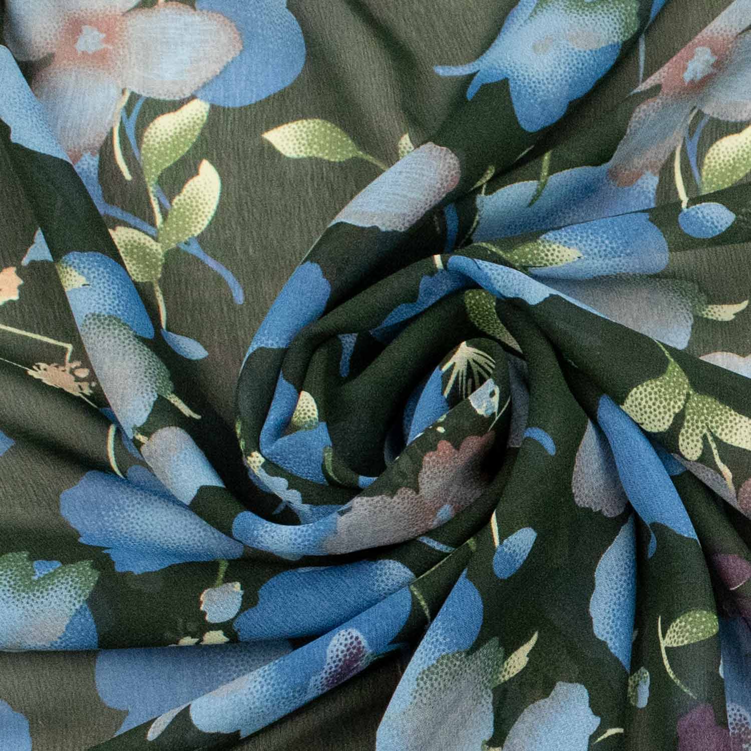 Printed Chiffon Design-2 Floral & Leaves - Image 2