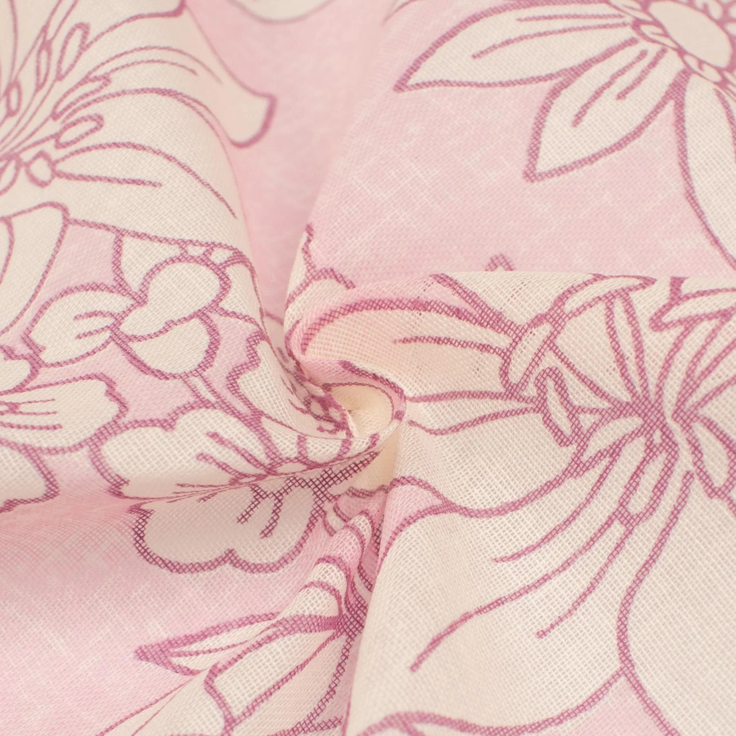 Printed Cotton Voile Design-50 White Big Flowers on Pink - Image 3