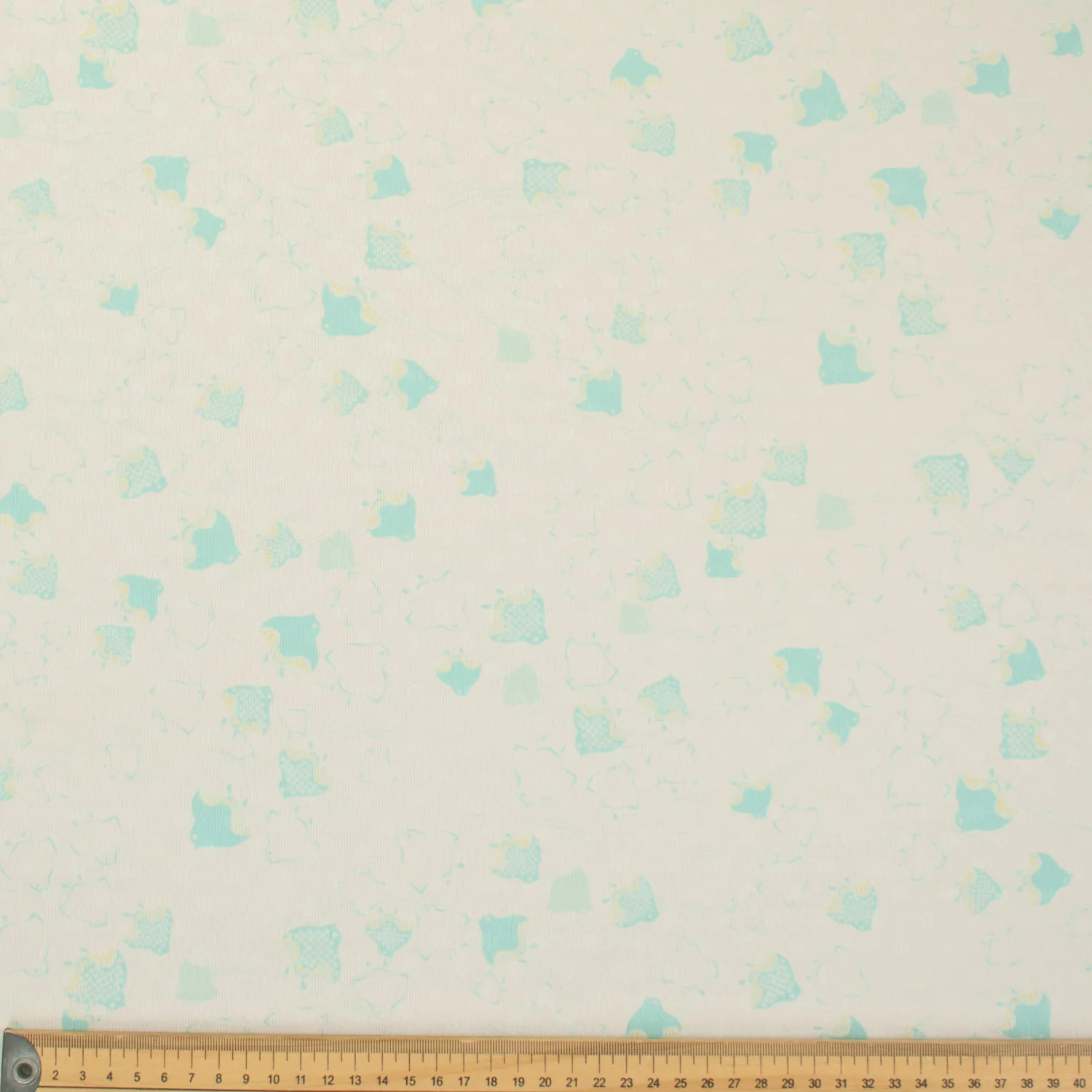 Printed Crepe Blue Birds on White - Image 3