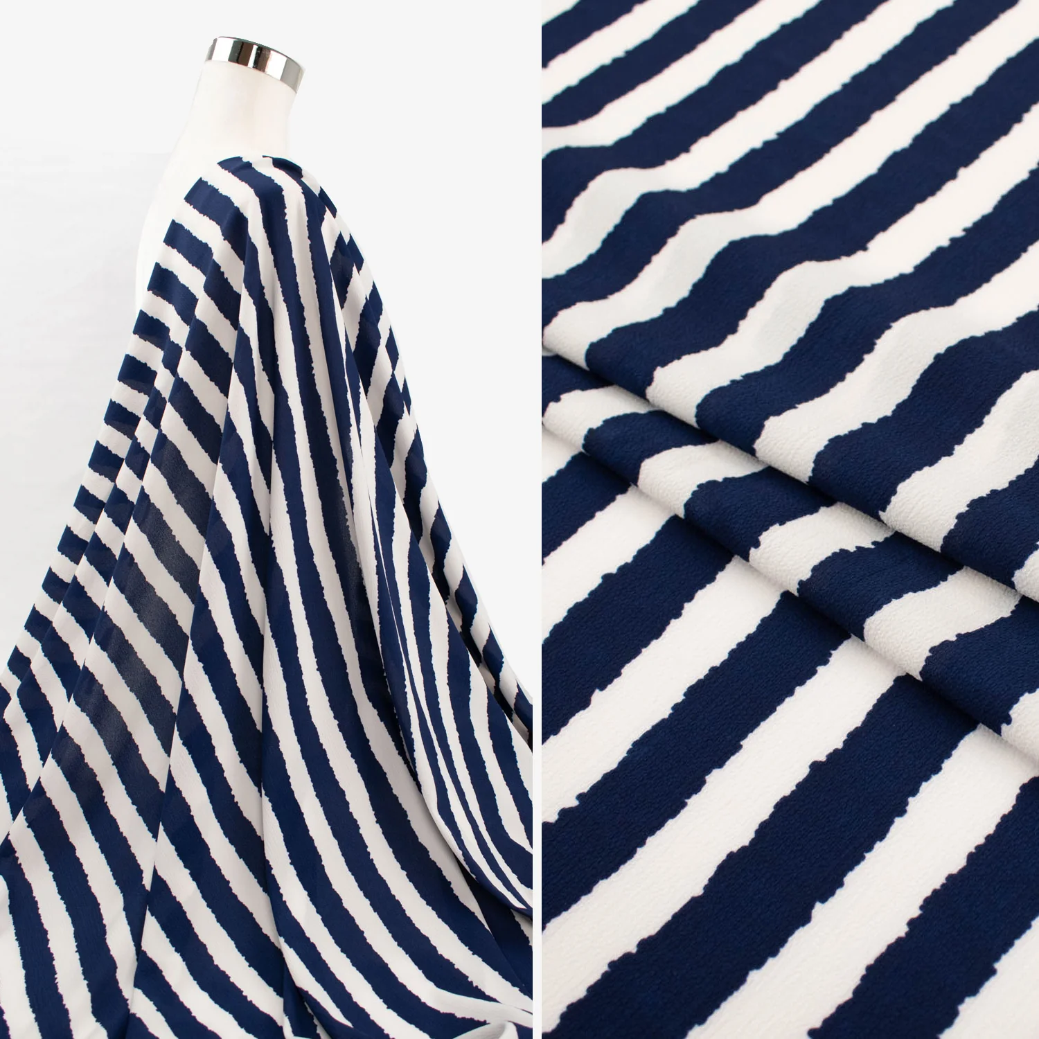 Stripe Printed Crepe Georgette - Image 10