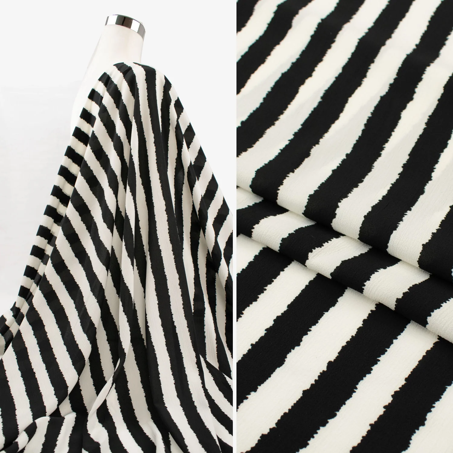 Stripe Printed Crepe Georgette - Image 9