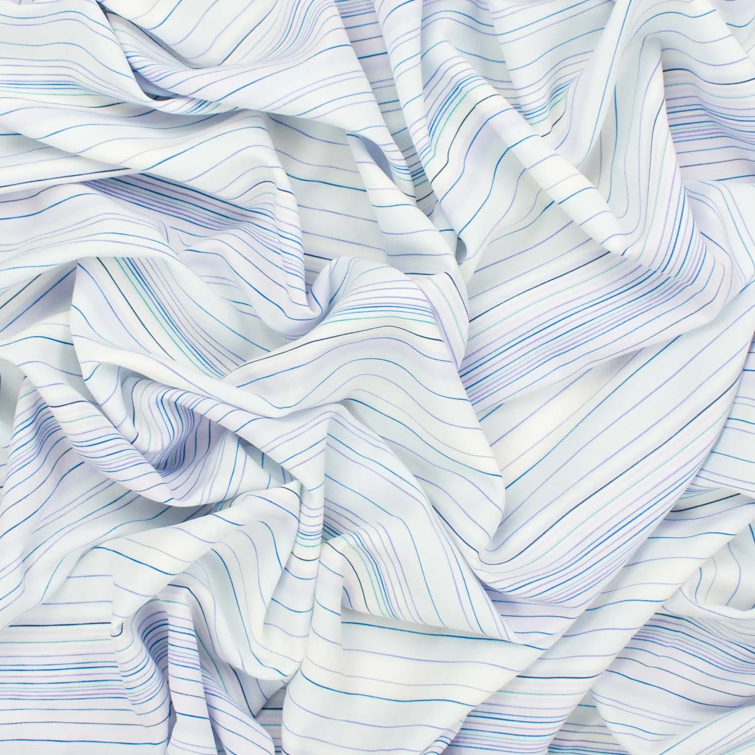 Printed Crepe Georgette Design-7 Ice Blue & Lilac Stripes - Image 4