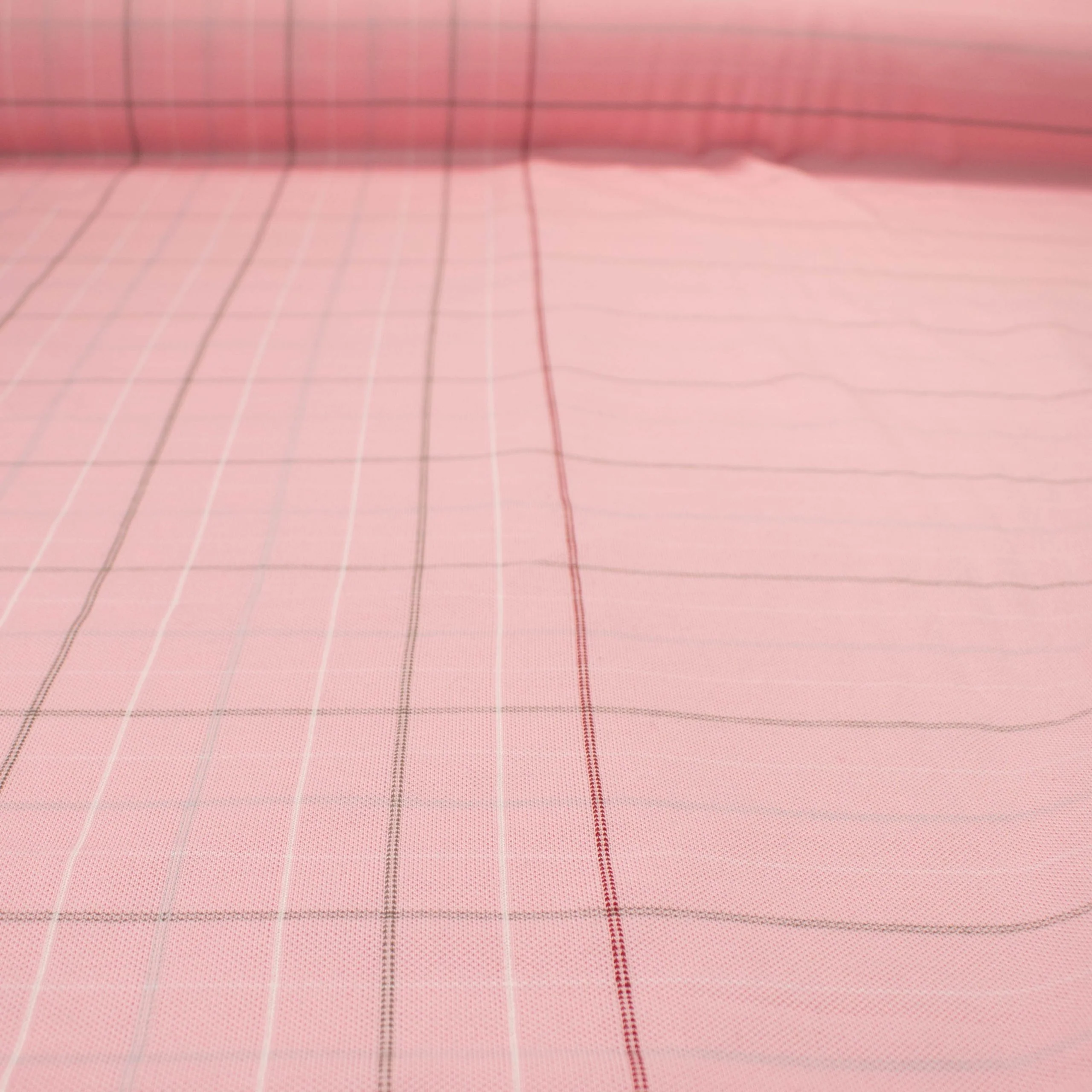 Printed Knits Design-76 Black & White Checks on Baby Pink - Image 2