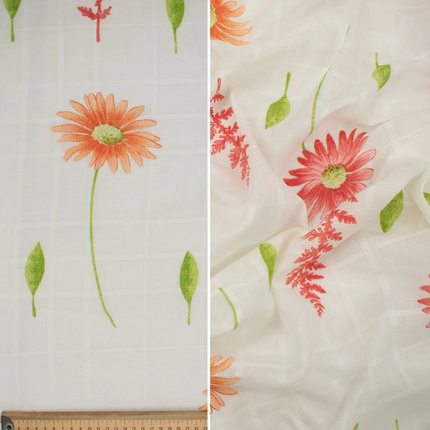 Printed Linen Look Curtaining/Upholstery 280CM - Image 3