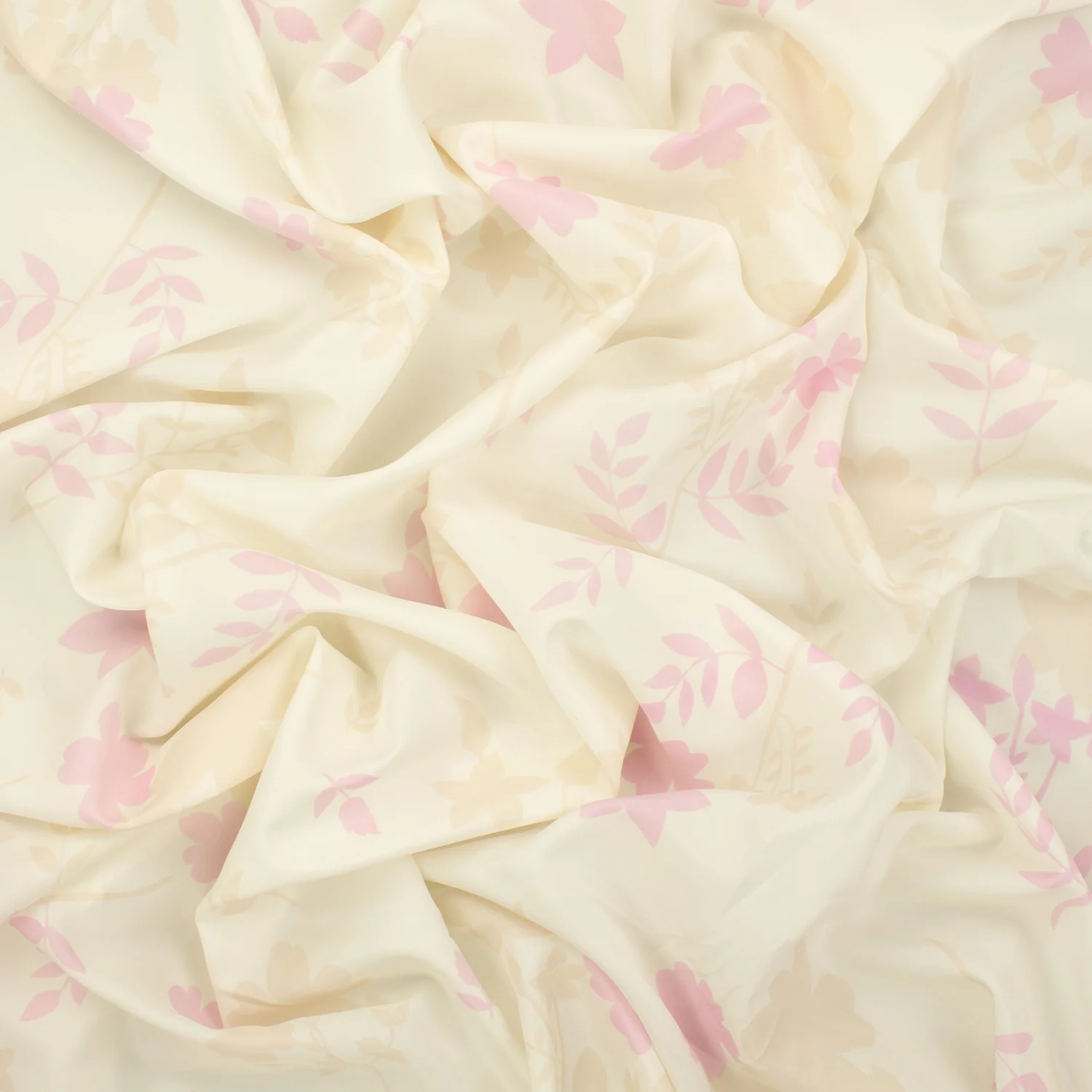 Printed Lining Design-16 Baby Pink Leaves on Cream - Image 3