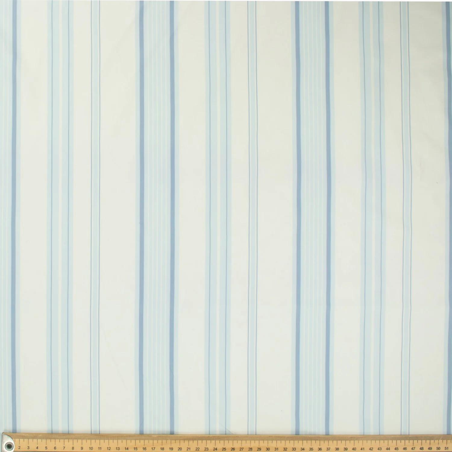 Printed Lining Design-27 Light Blue Stripes in White - Image 2