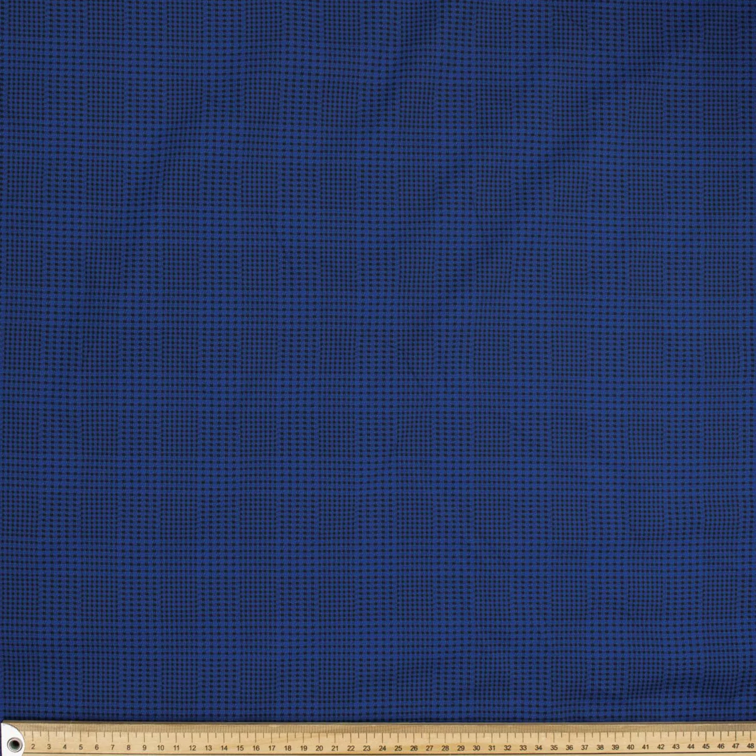 Printed Lining Design-40 Mini Black Checks on Royal Blue - Image 3