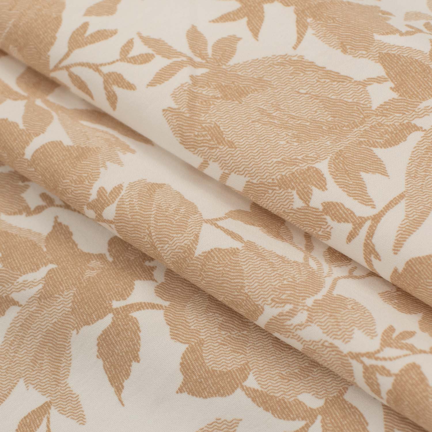 Printed Lining Design-10 Beige Florals on White - Image 3