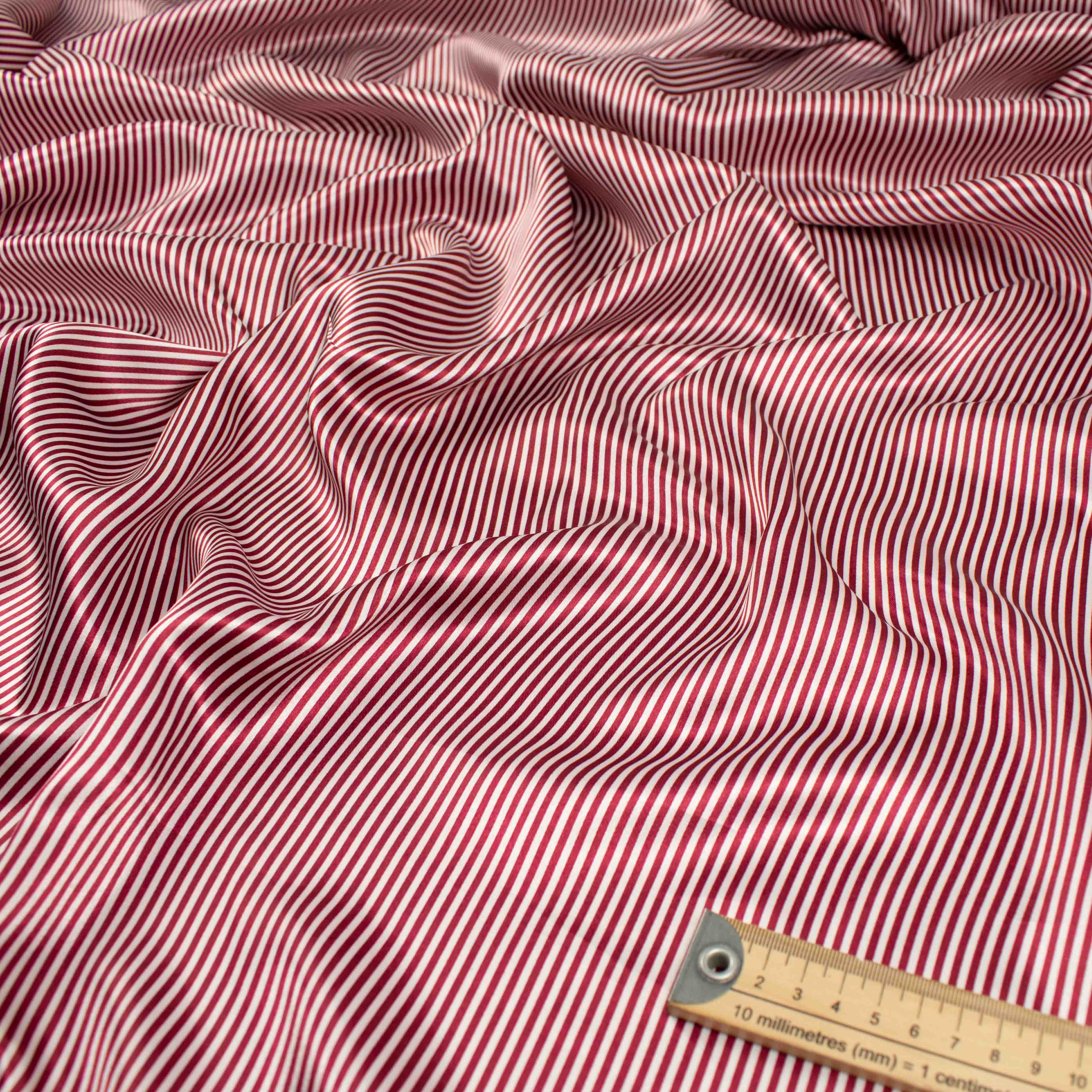 Printed Satin Design-23 Wine & Ivory Stripes - Image 2
