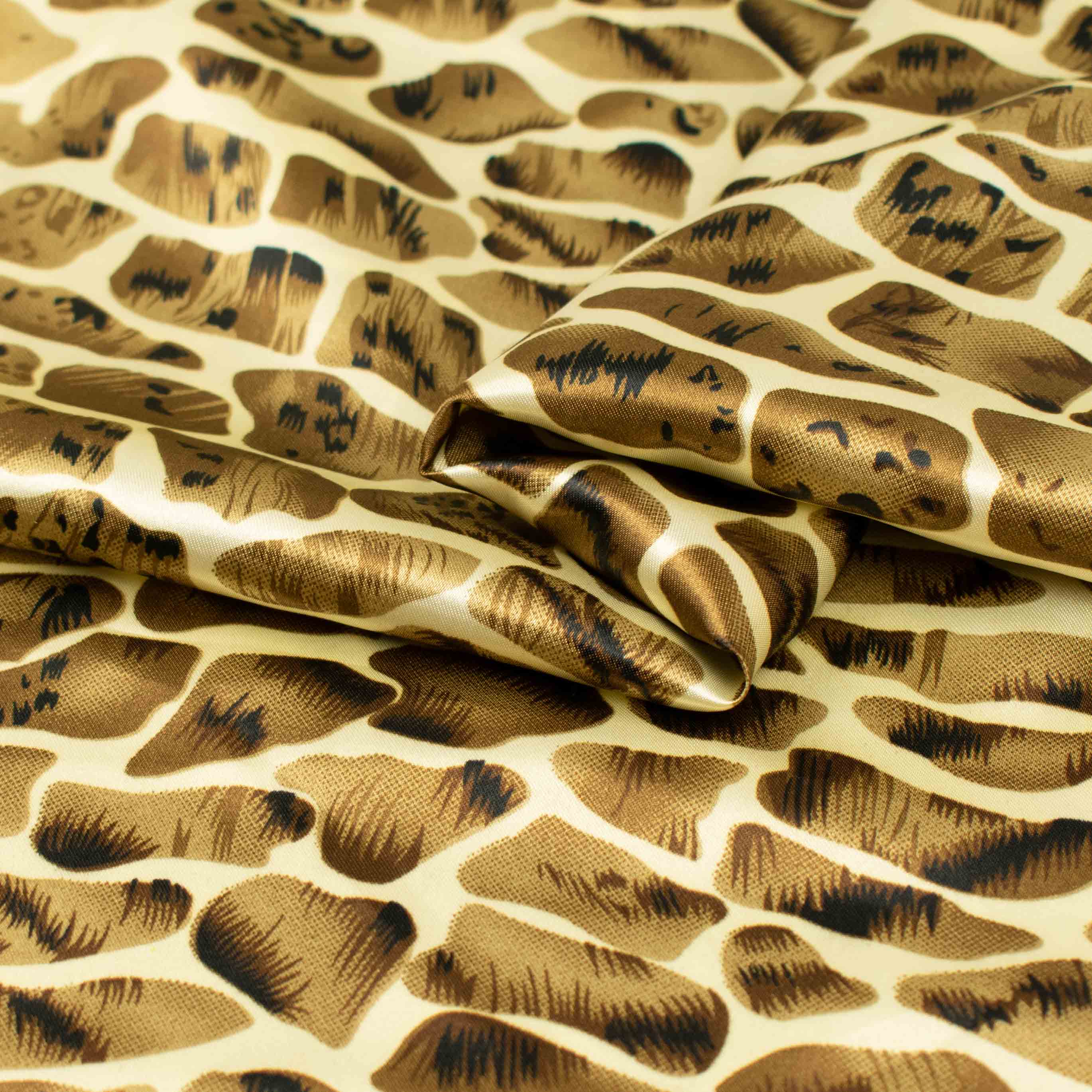 Printed Satin Design-34 Gold Leopard - Image 2