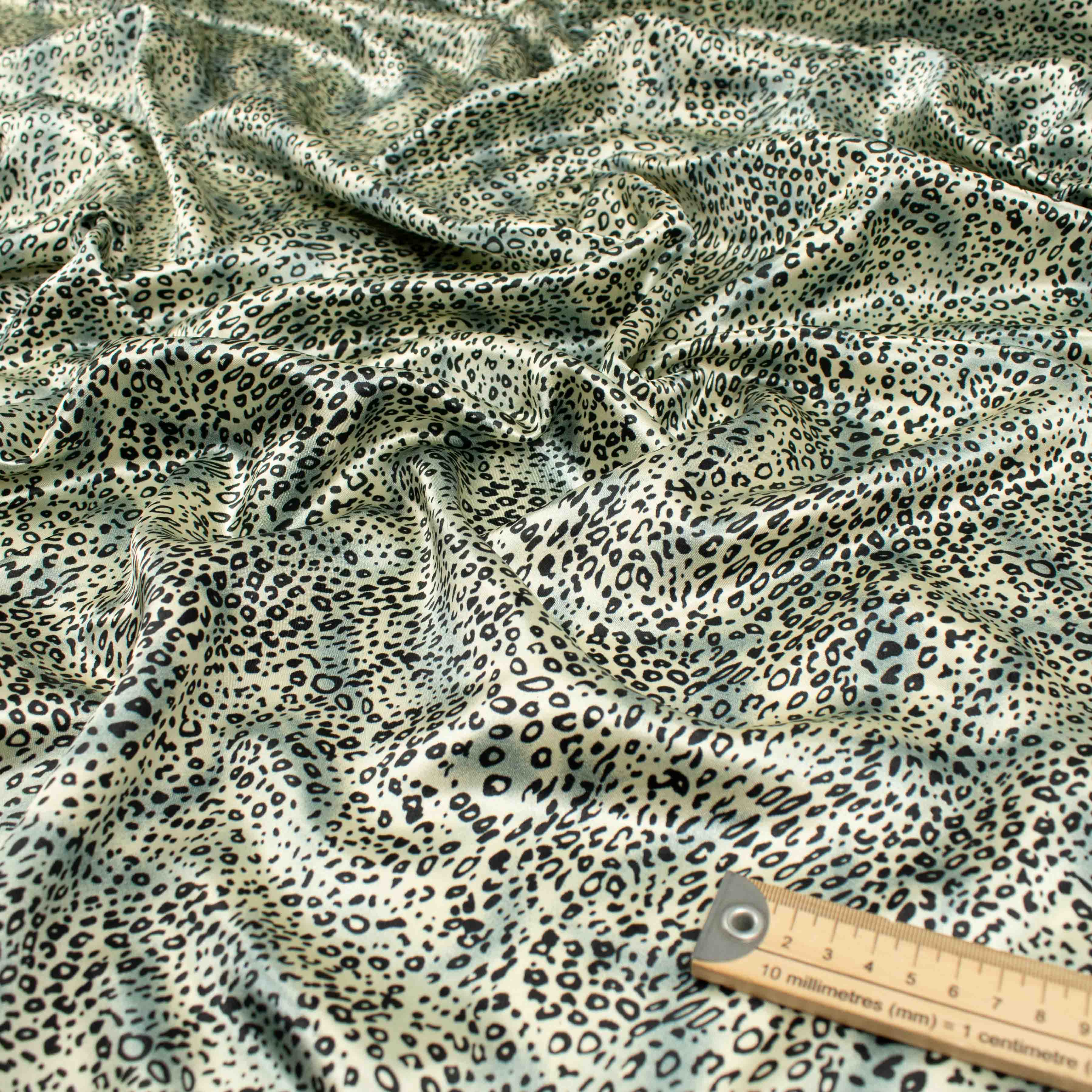 Printed Satin Design-41 Silver & Black Leopard - Image 2