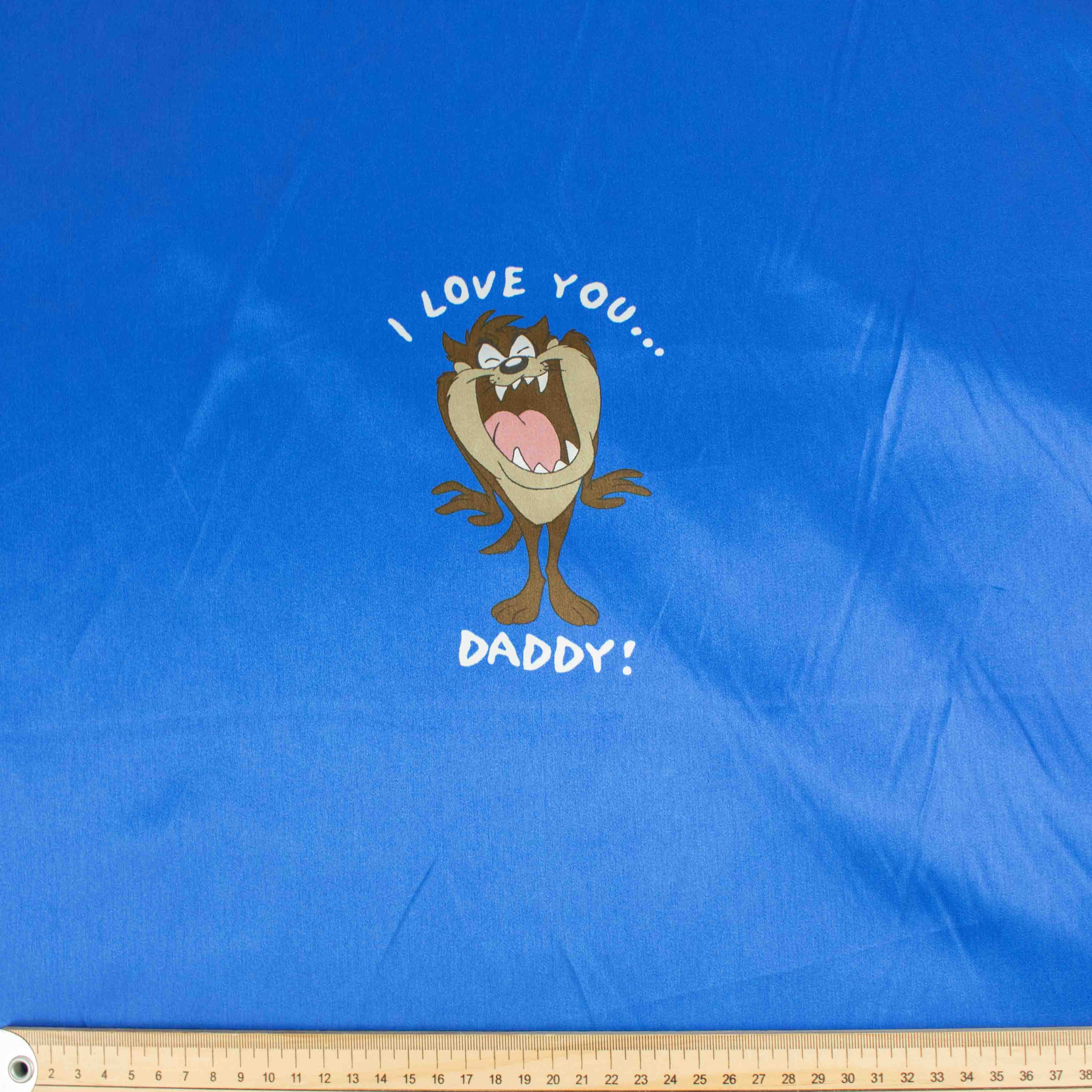 Printed Satin Design-48 I Love You Daddy on Blue - Image 2