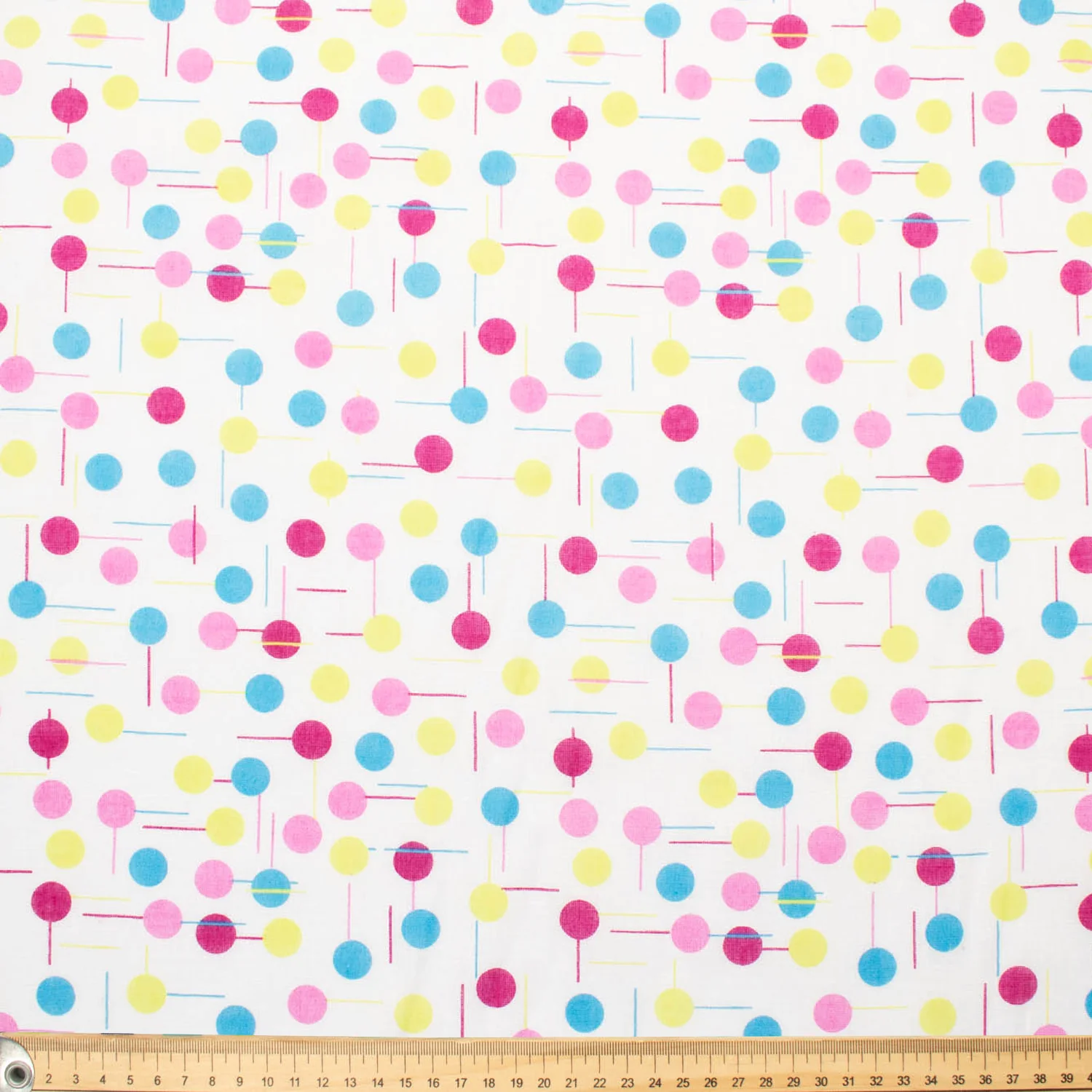 Printed Voile Blue & Pink Dots - Image 4