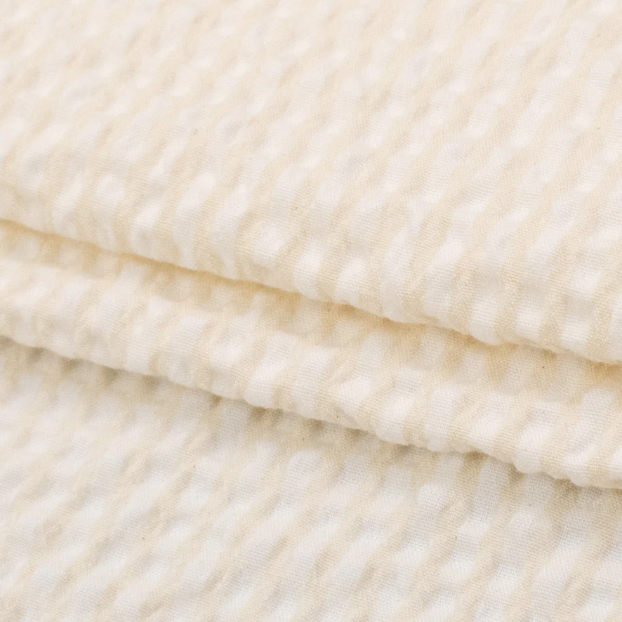 Puckered/Smocked White & Beige Checks Print - Image 2