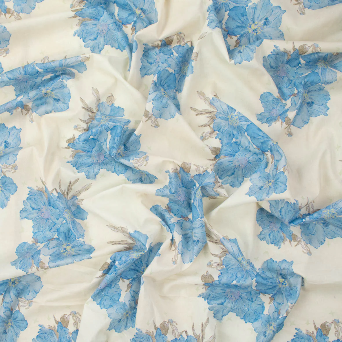Pure Cotton Lawn Watercolour Prints SS-41834 - Vintage Floral Blue - Image 2