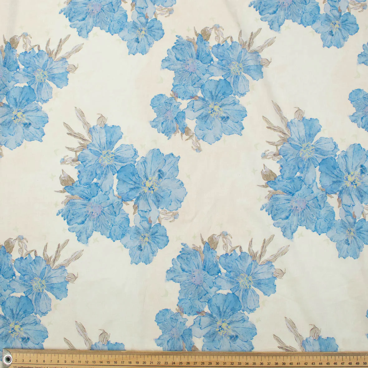 Pure Cotton Lawn Watercolour Prints SS-41834 - Vintage Floral Blue - Image 4
