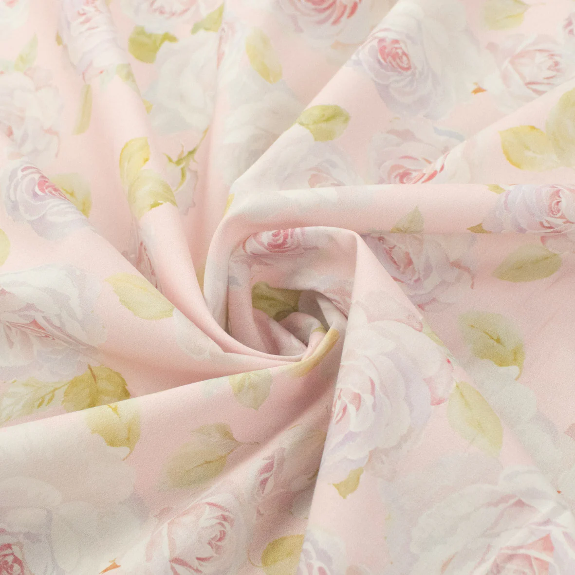 Pure Cotton Lawn Watercolour Prints SS41873 - Romantic Rose on Pink
