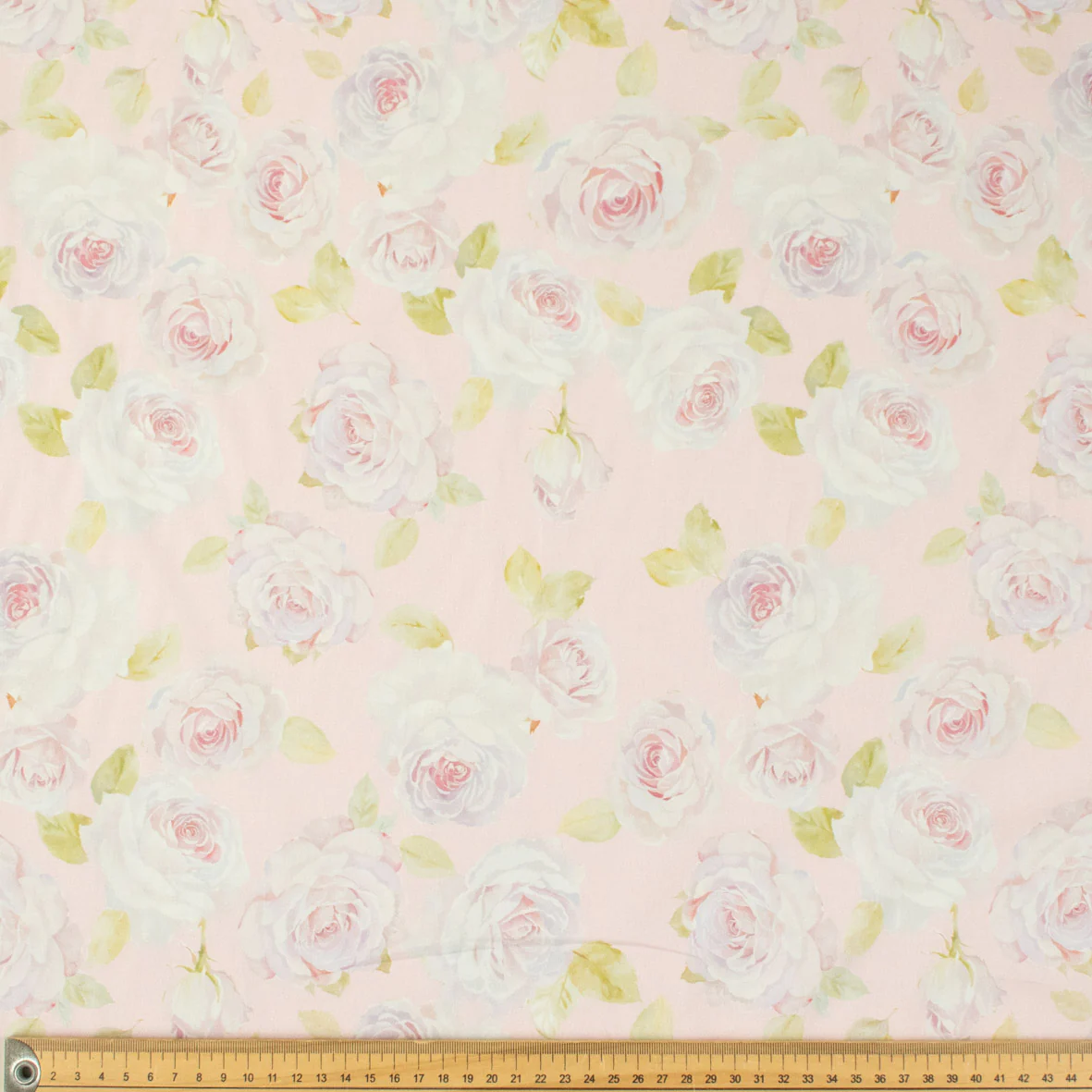 Pure Cotton Lawn Watercolour Prints SS41873 - Romantic Rose on Pink - Image 3