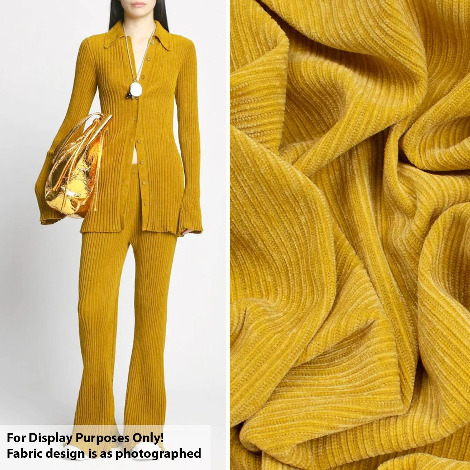 Ribbed Knit Velour Stretch Jersey - Image 2