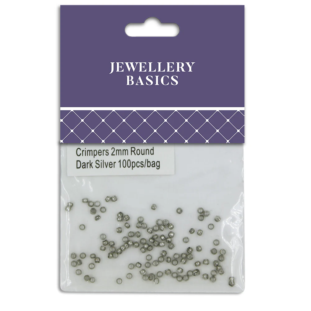 Round Crimpers 2mm Dark Silver 100Pcs