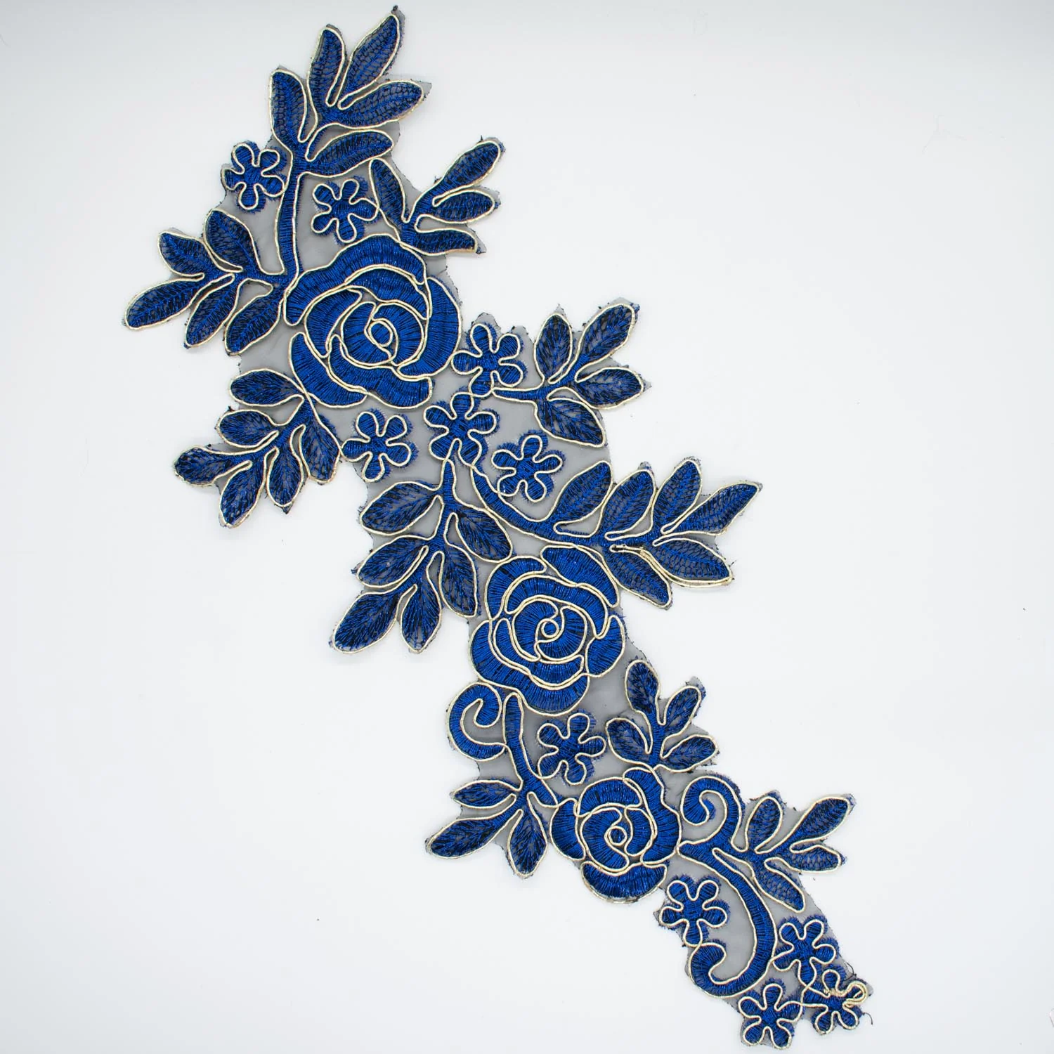 Royal Flower Embroidered Lace Applique Motif Design-MOT-N - Image 2