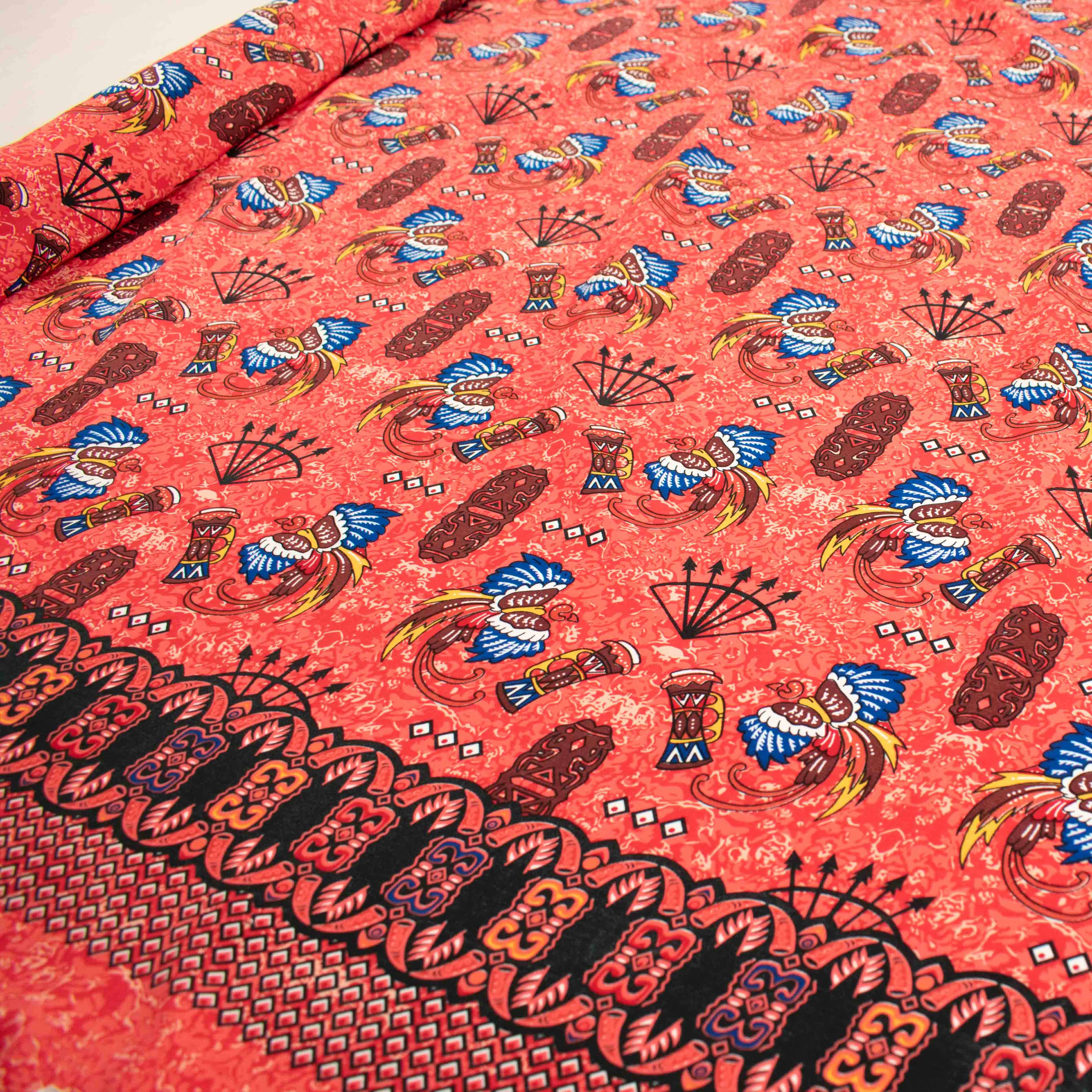 Sahara Ice Wash Prints Design-665 Blue Birds on Coral - Image 5