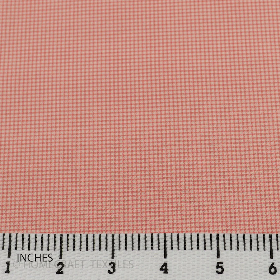 Salmon Micro Check Cotton Print