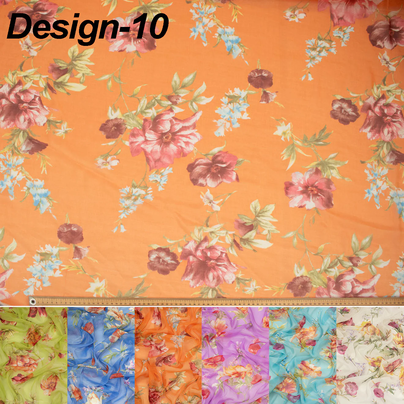Samantha Shimmer Printed Chiffon Voile - Image 10