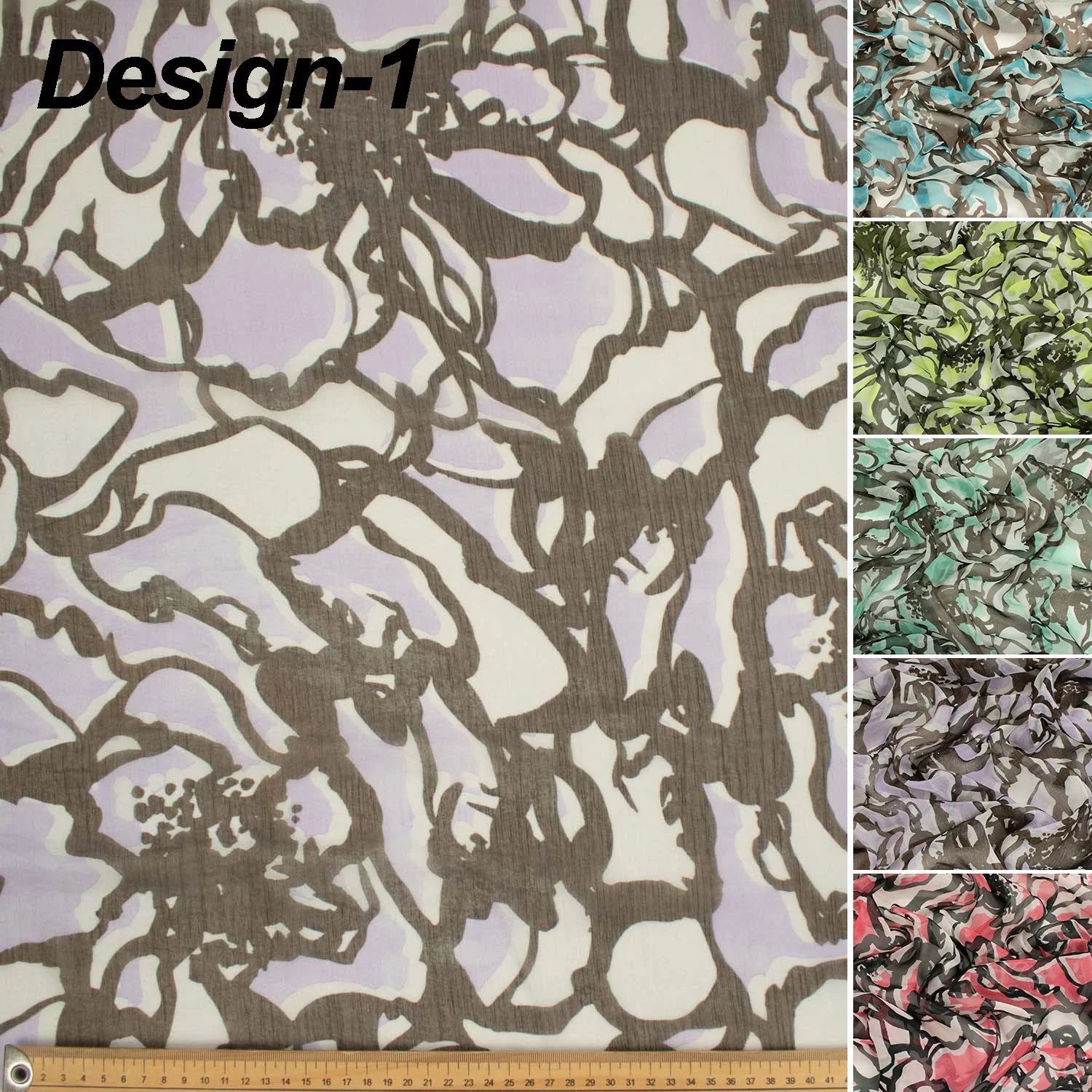 Samantha Shimmer Printed Chiffon Voile - Image 3