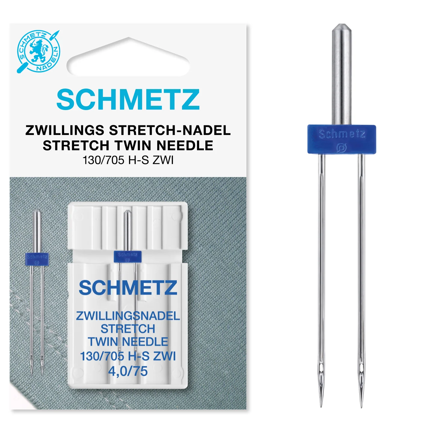 Schmetz Sewing Machine Needles Twin Stretch 75/4mm - 1 Per Cassette
