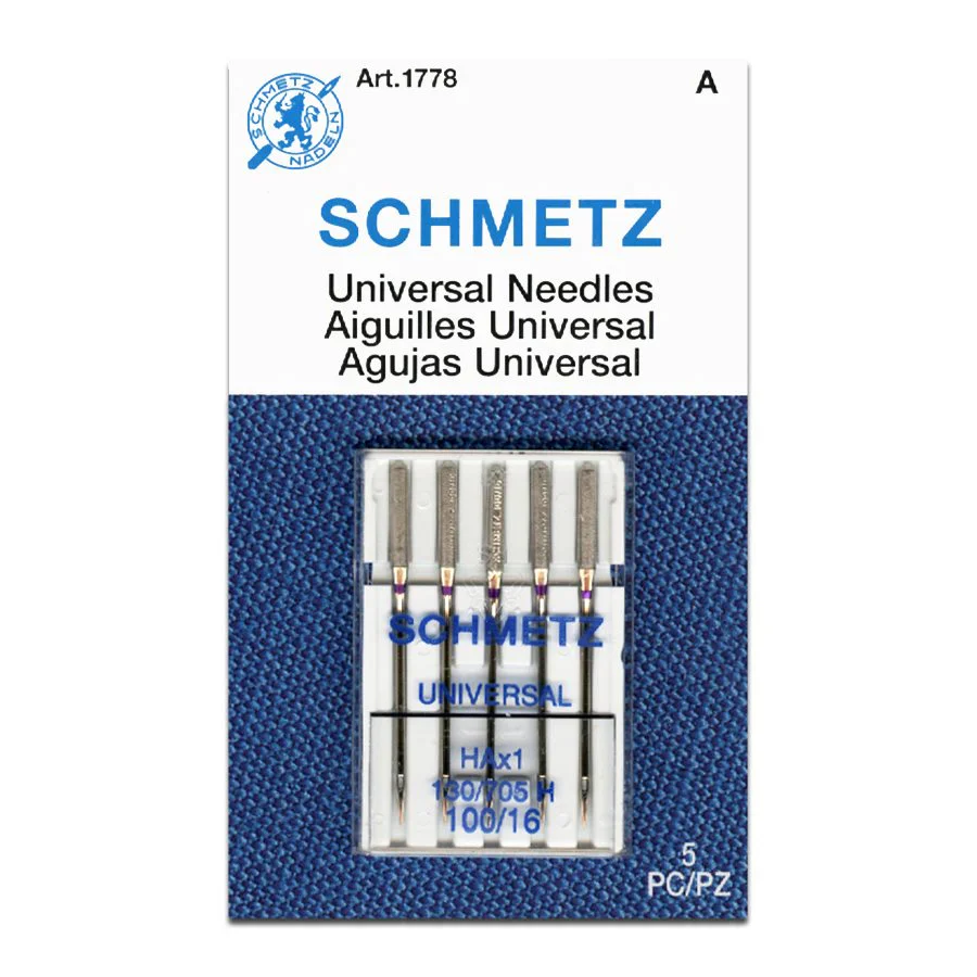 Schmetz Sewing Machine Needles Universal Size 100/16 - 5 Per Cassette