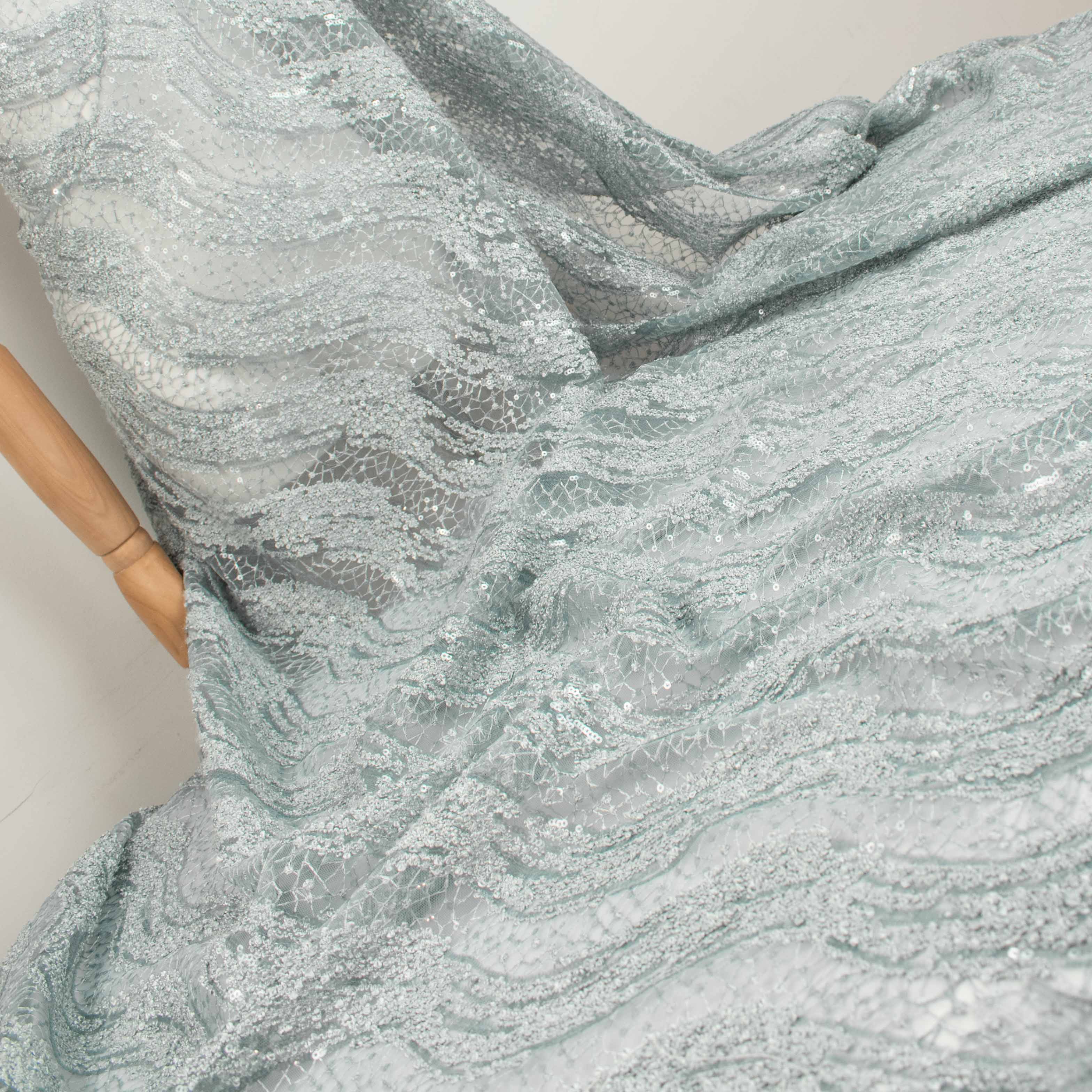 Sequin Boucle Lace Grey - Image 4