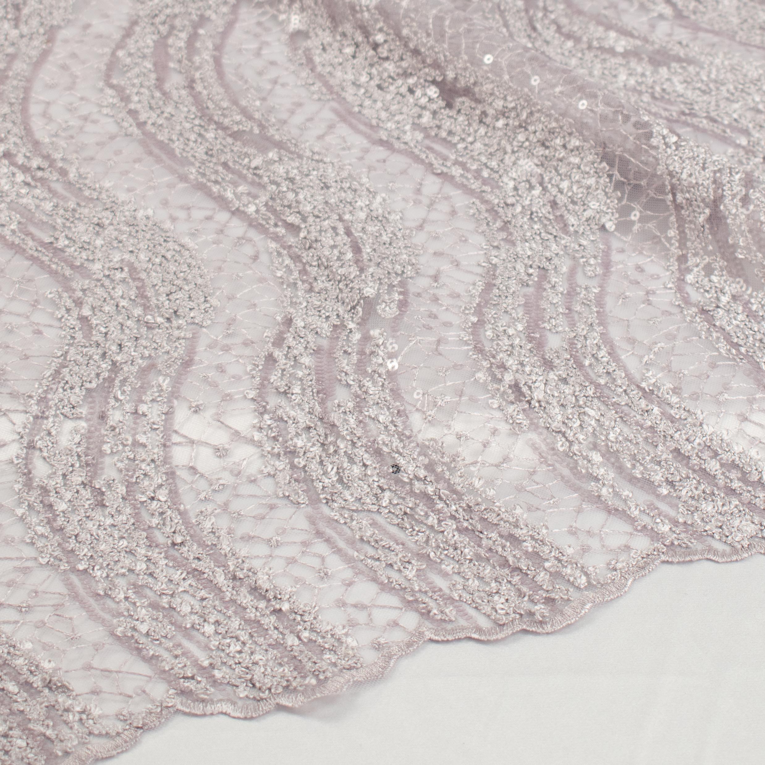 Sequin Boucle Lace Purple Silver - Image 3