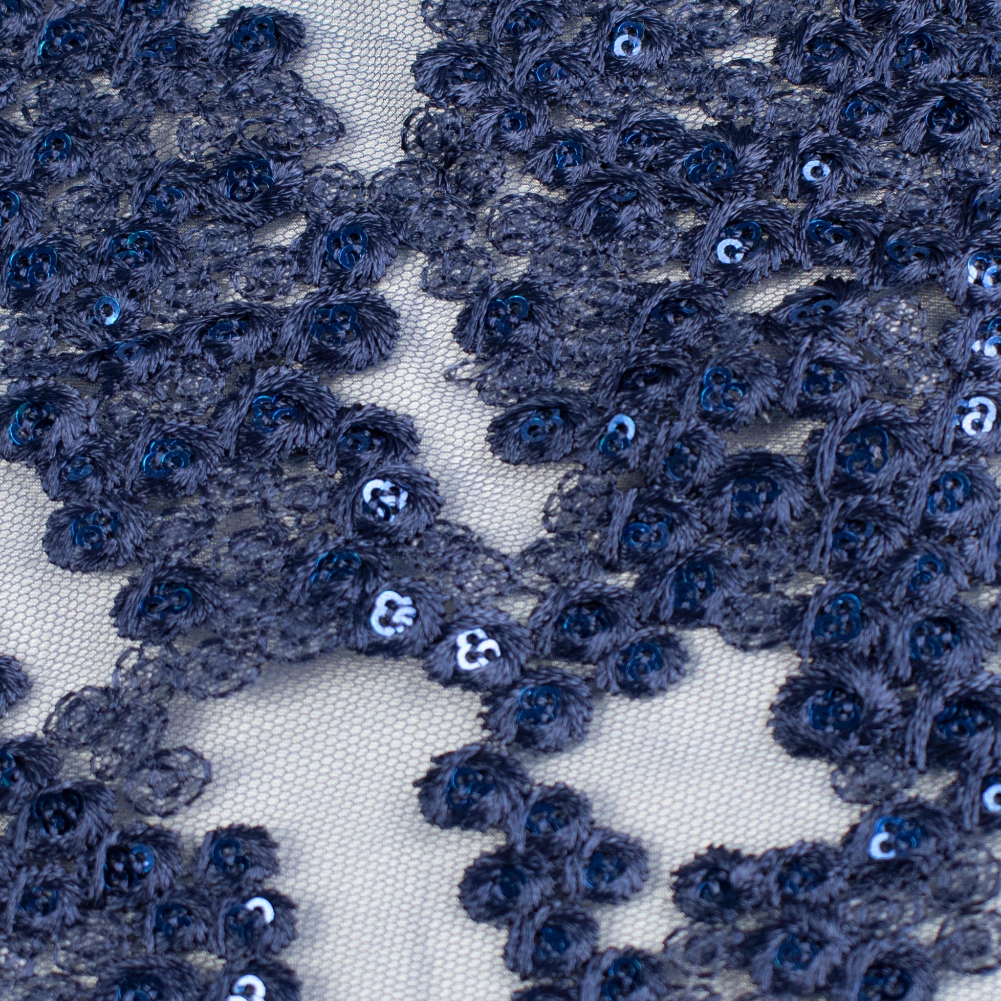 Sequin Embroidery Lace Navy - Image 5