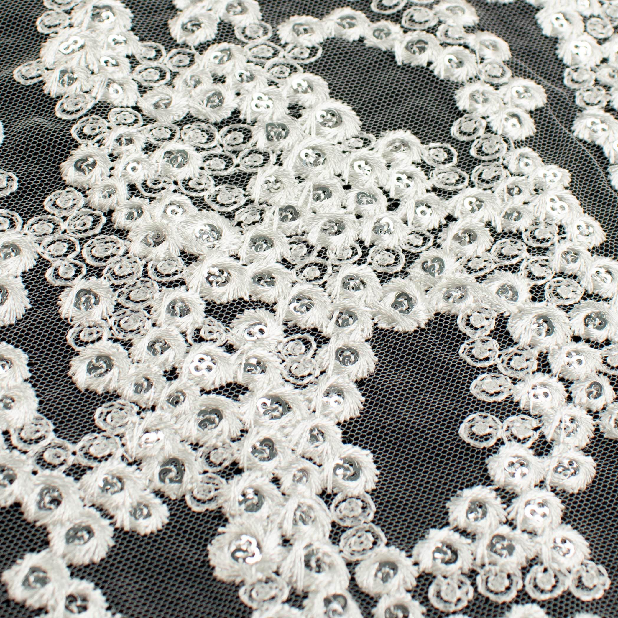 Sequin Embroidery Lace White - Image 6