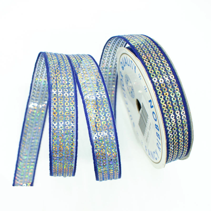 Sequins Embroidered Organza Ribbon-20mm - Image 10