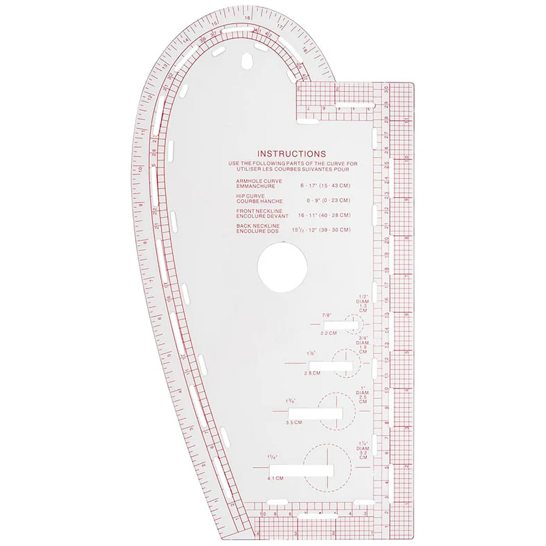 Sew Easy Curve Versatile Pattern Making Ruler 35cm x 18cm - Image 3