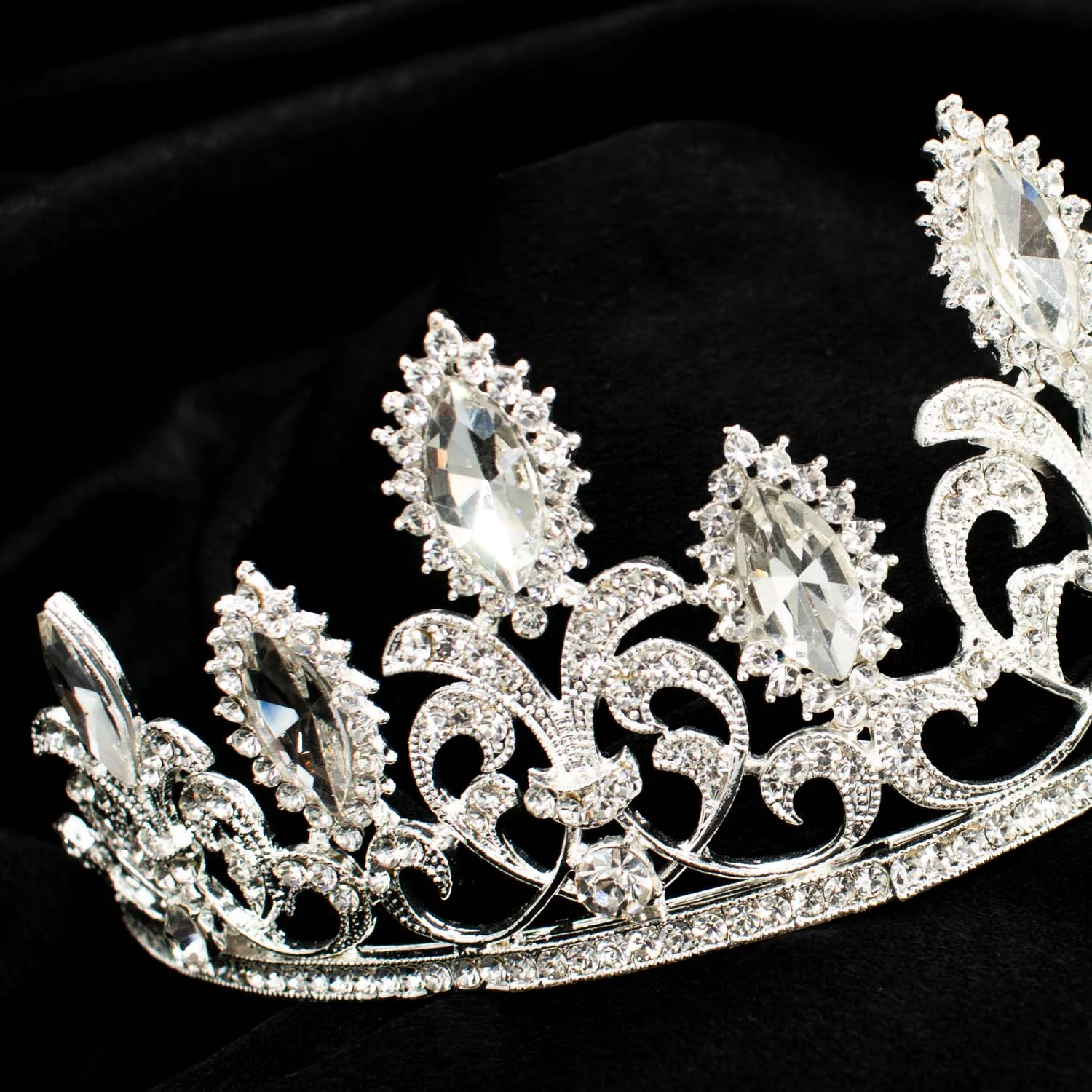 Silvery Crystal Bridal Tiaras Wedding Crowns Head Jewellery Design-1 - Image 5