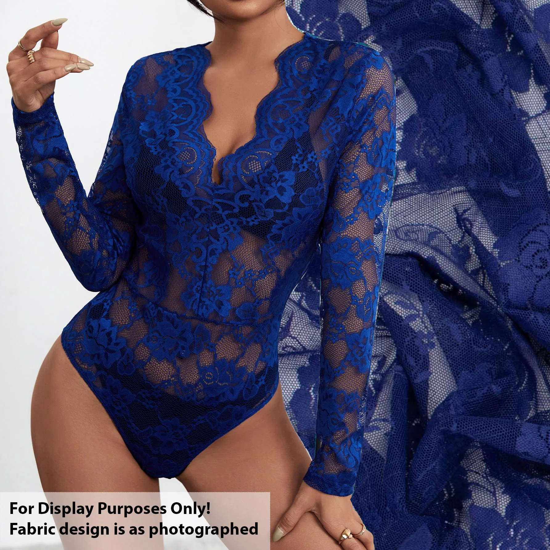 Soft Stretch Lace Design-39722 Floral Vines on Wave - Image 4