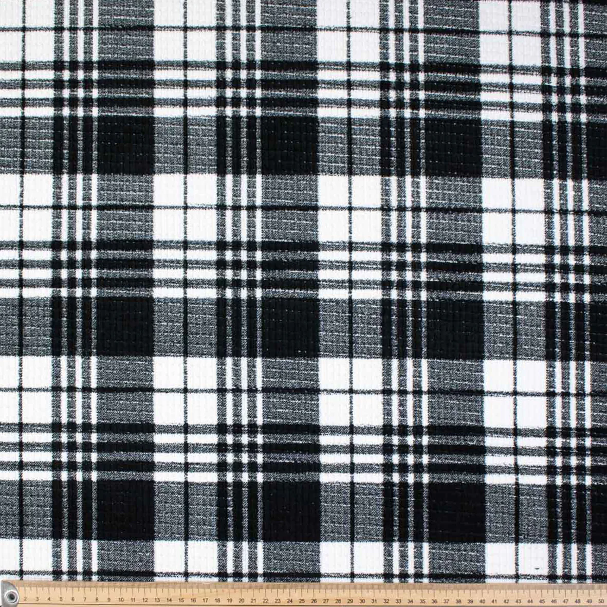 Soft Textured Woven Plaid Check - White & Black Classic Check Suiting - Image 5