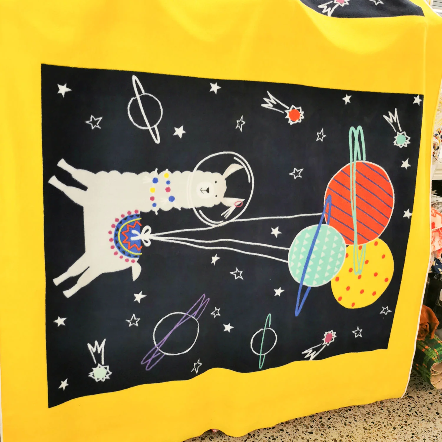 Alpace and Space Printed Polar Fleece Design 25 - 1.33M Panel - Image 2