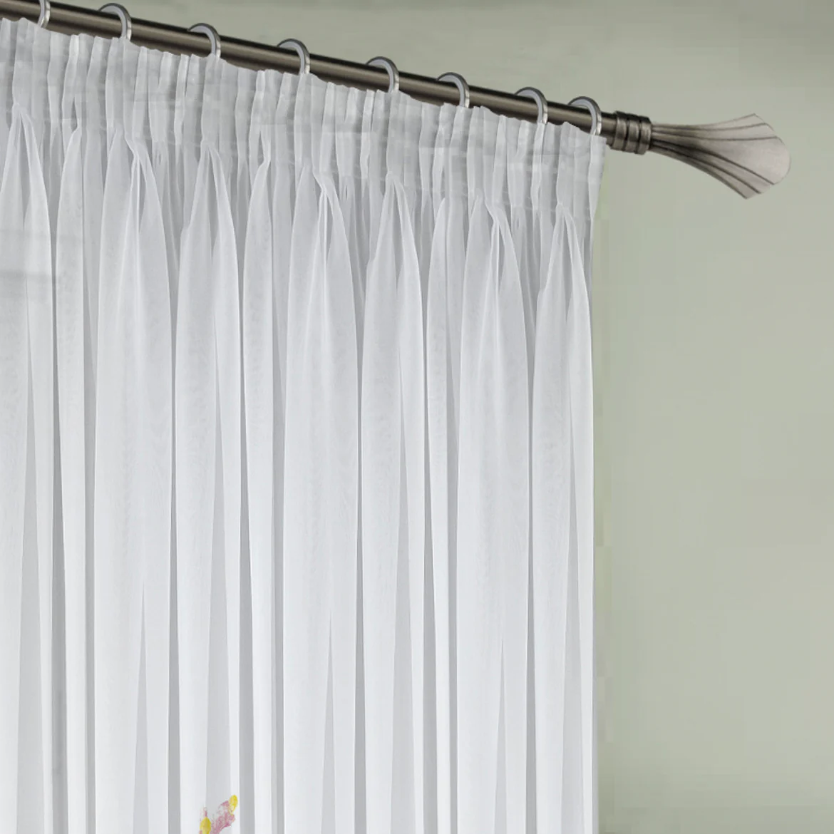 Spring Meadow Floral Printed Sheer Pencil Pleat Curtain - Image 5