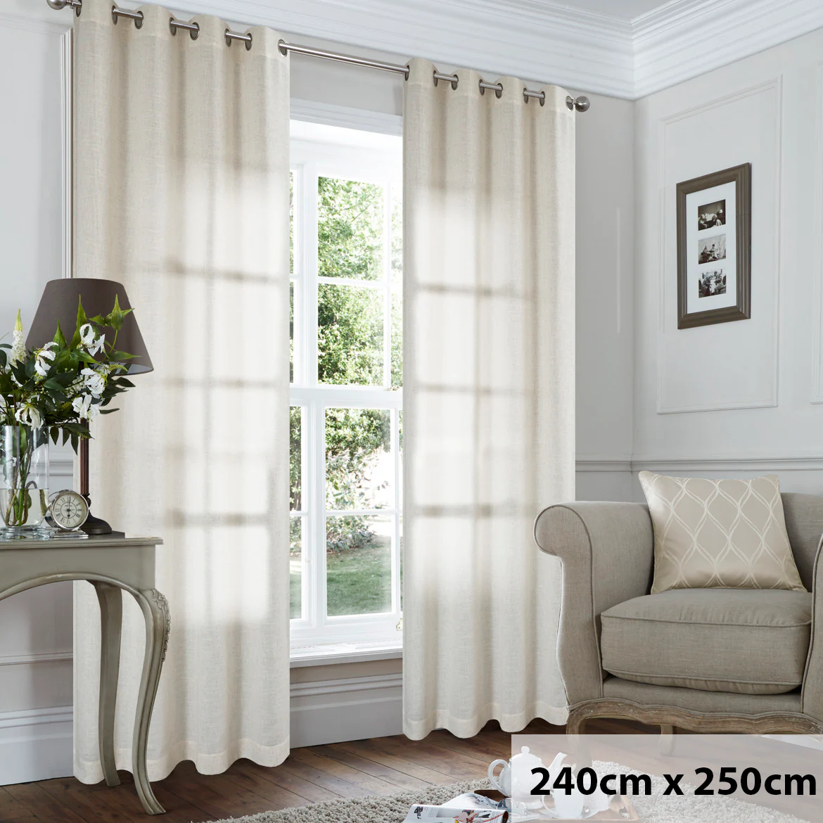 St Tropez Linen Blend Eyelet Curtain - Image 13