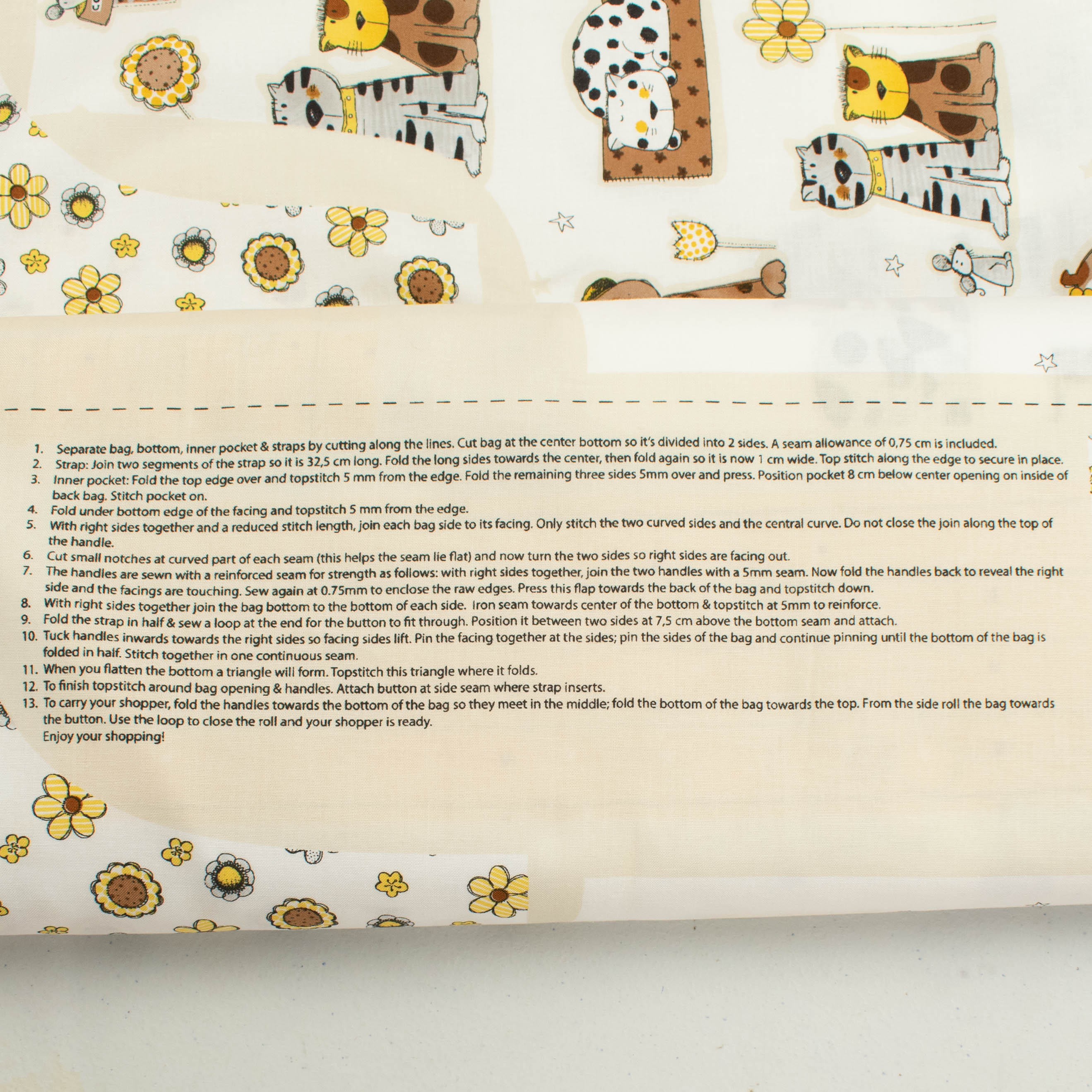 Stof Fabrics Josie &Theo Bag Pattern Cotton Prints Sell by Panel 61CM - Image 3