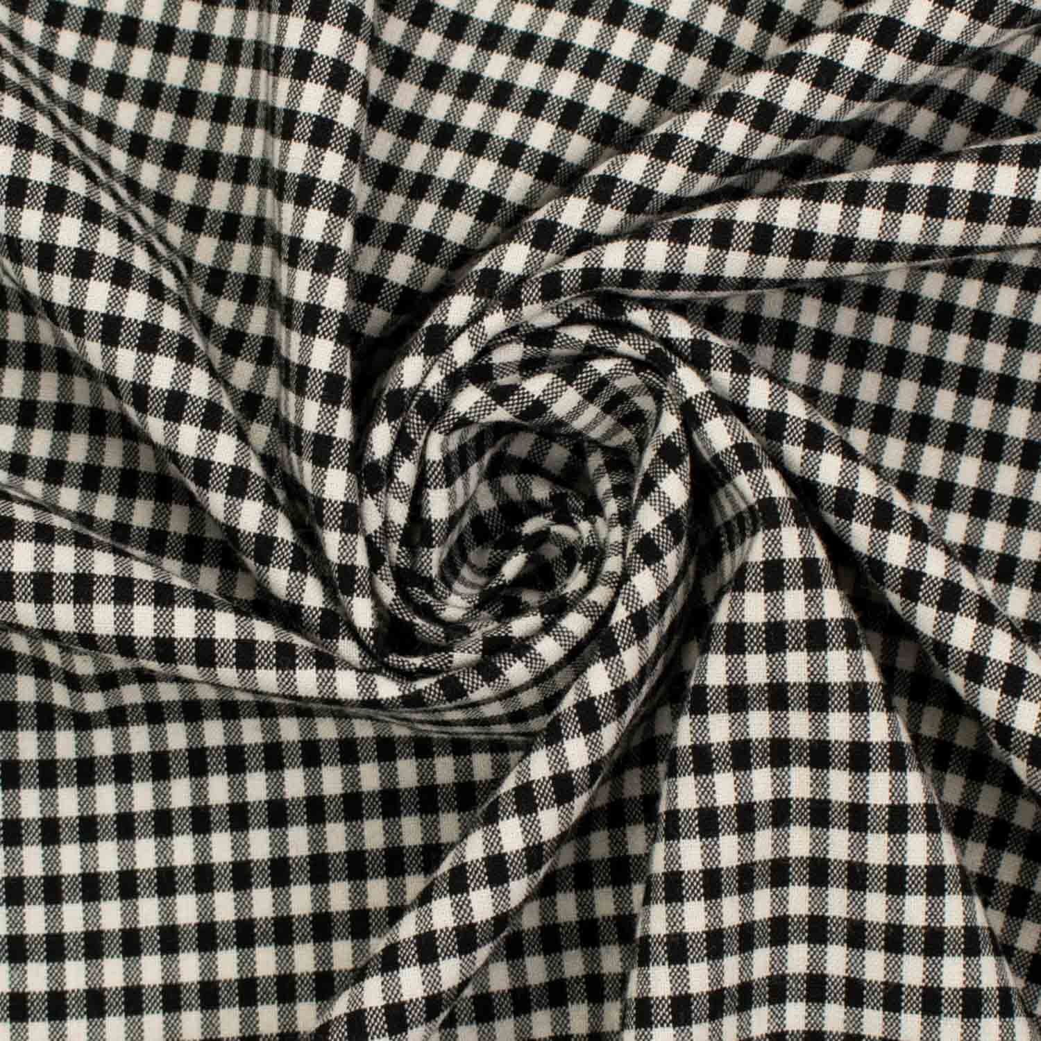Stretch Wool Suiting Design-15 Black & White Checks - Image 3