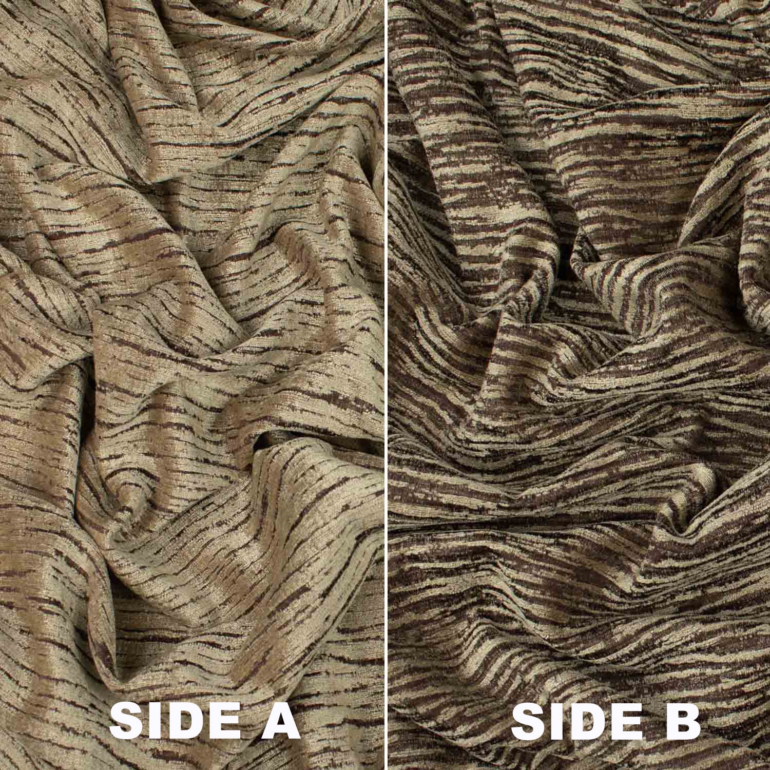 Stripe Look Chenille Curtaining/Upholster Reversible Velvet - Image 9
