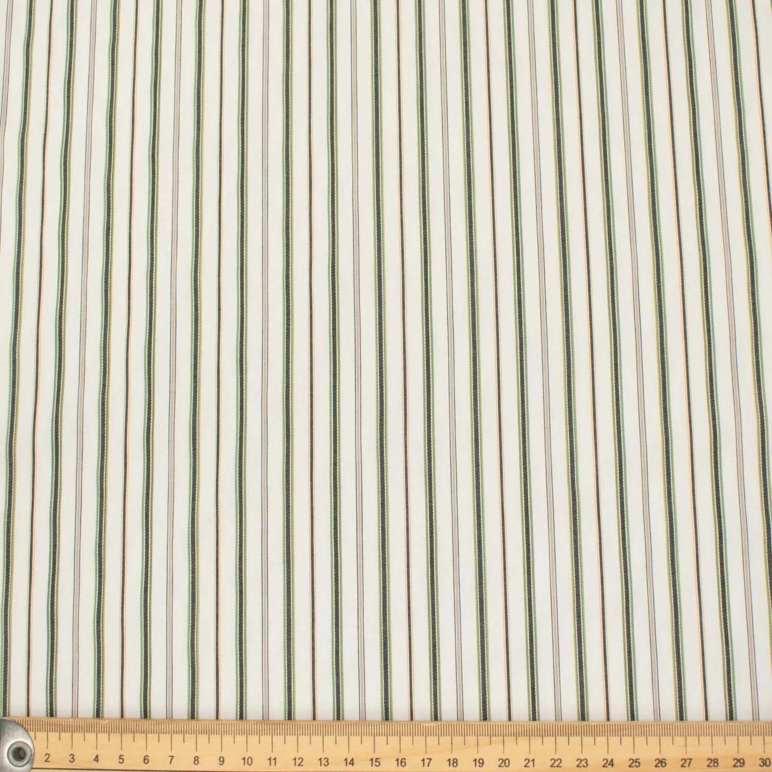 Stripe Shirting 150cm Design-4 Green & Brown - Image 3